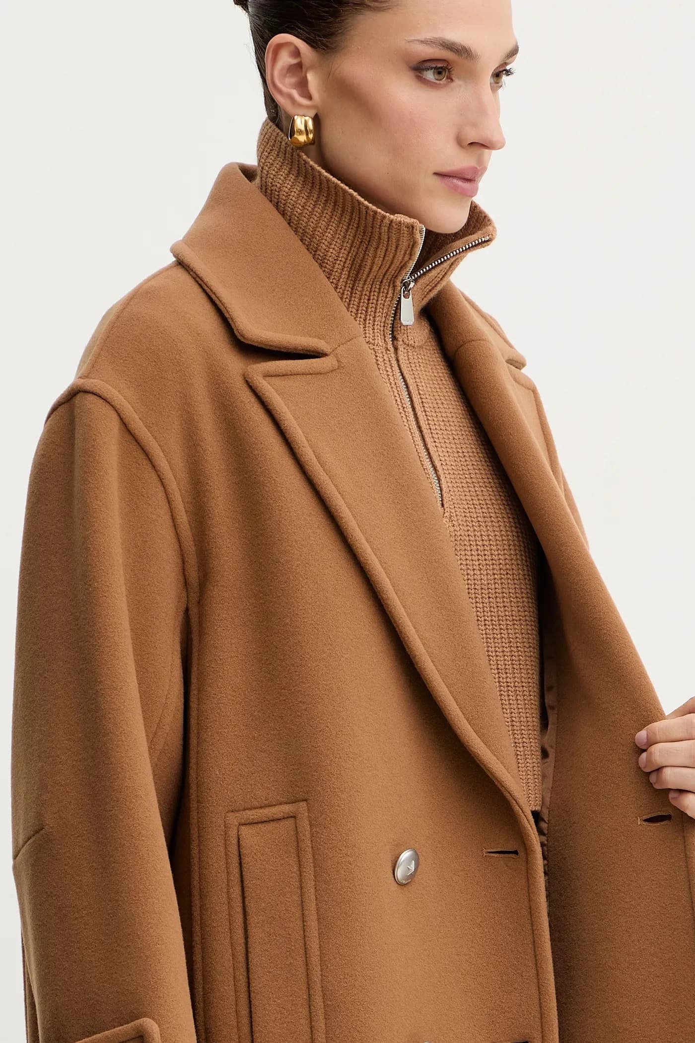 Пальто с добавлением шерсти - фото 6