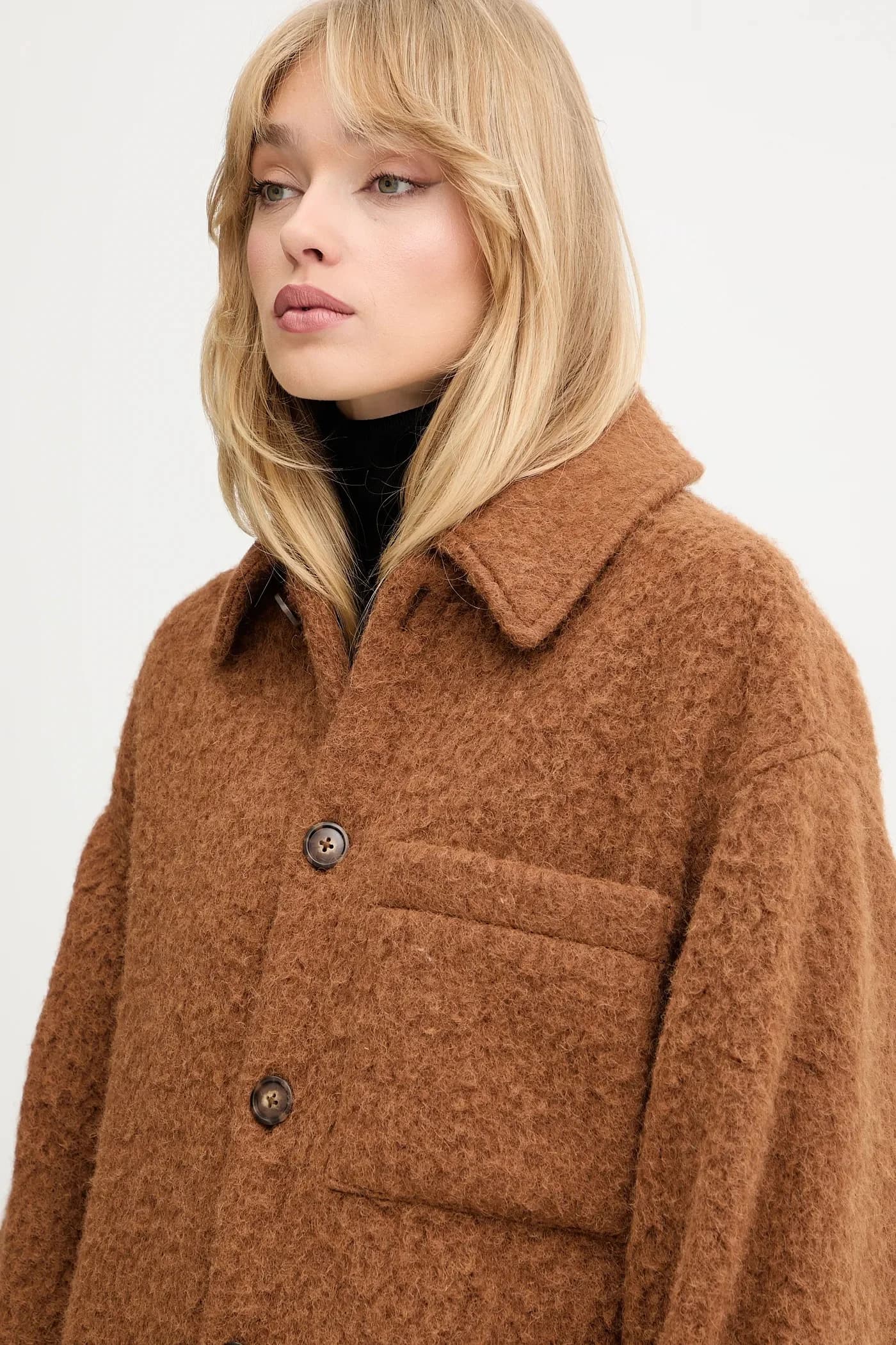 Пальто с добавлением шерсти - фото 4