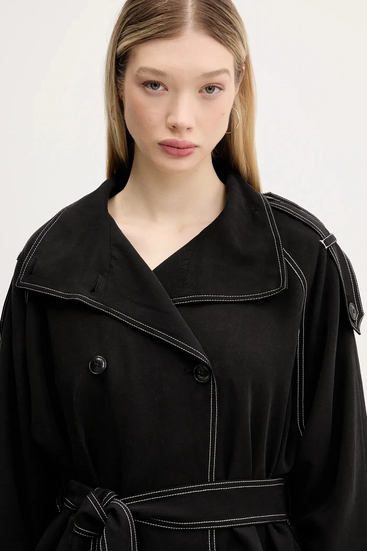 Пальто из смесового льна - фото 4