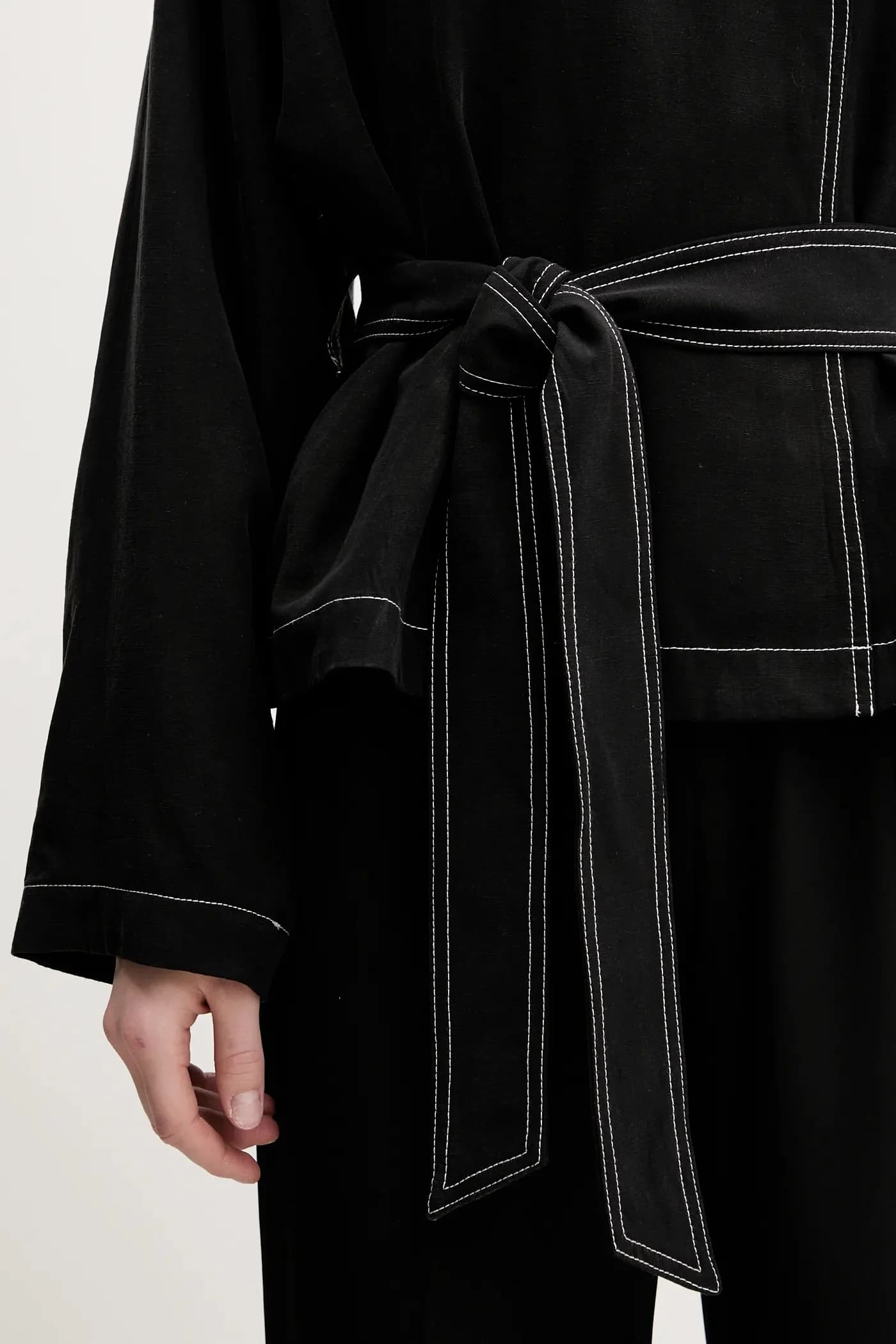 Пальто из смесового льна - фото 6