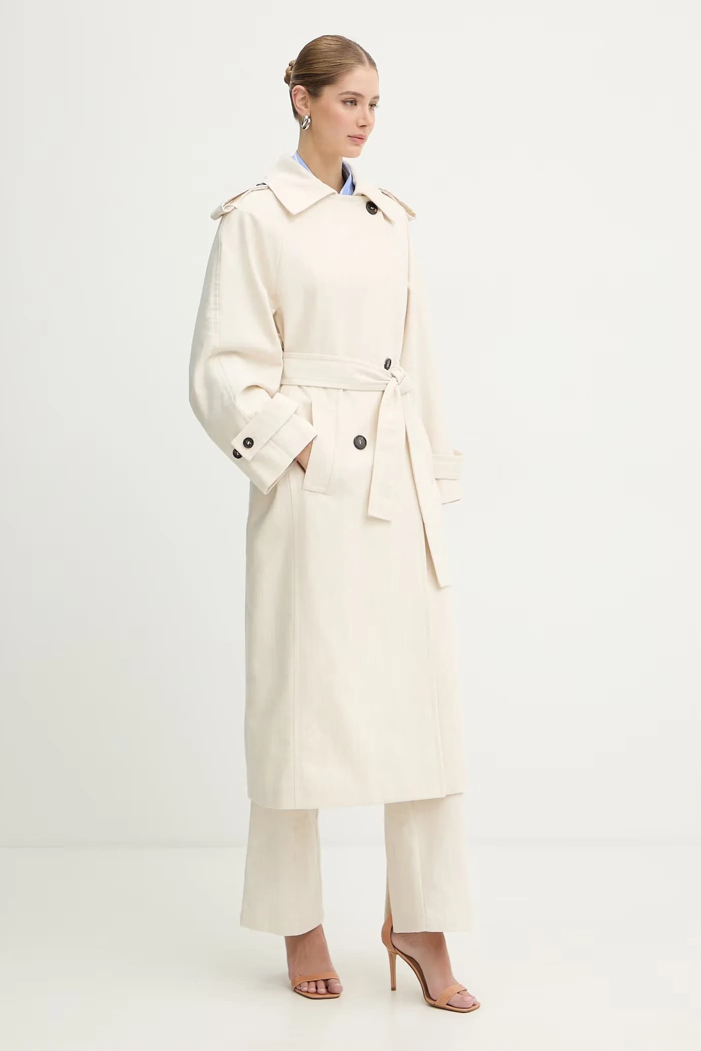 Тренч из шерсти MCOBAFFO - фото 3