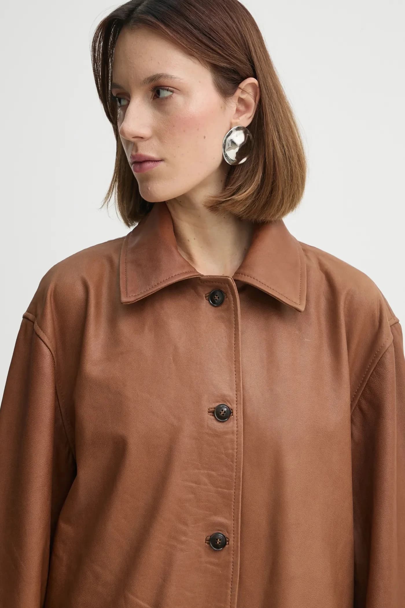 кожаное пальто Halston - фото 2