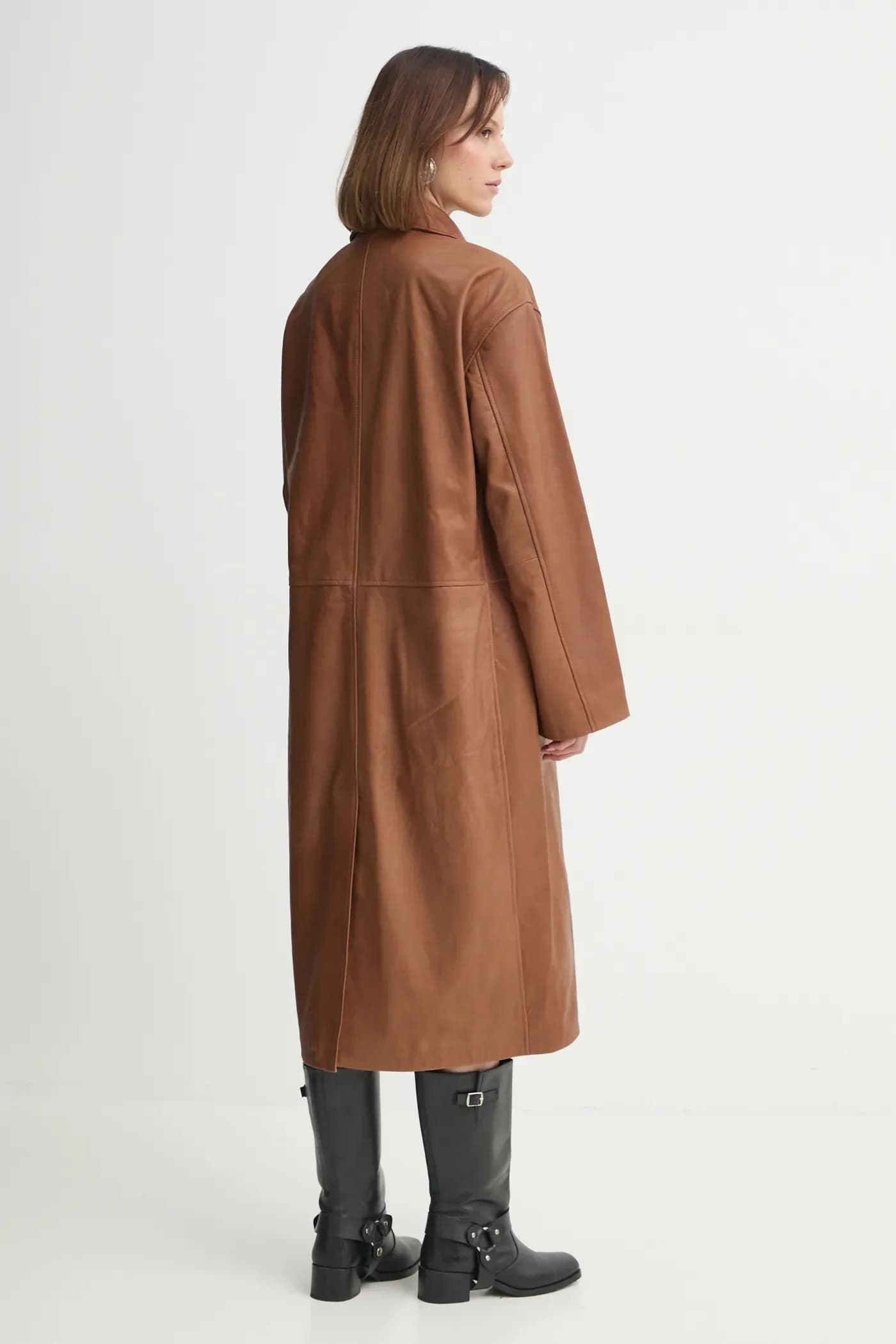 кожаное пальто Halston - фото 3