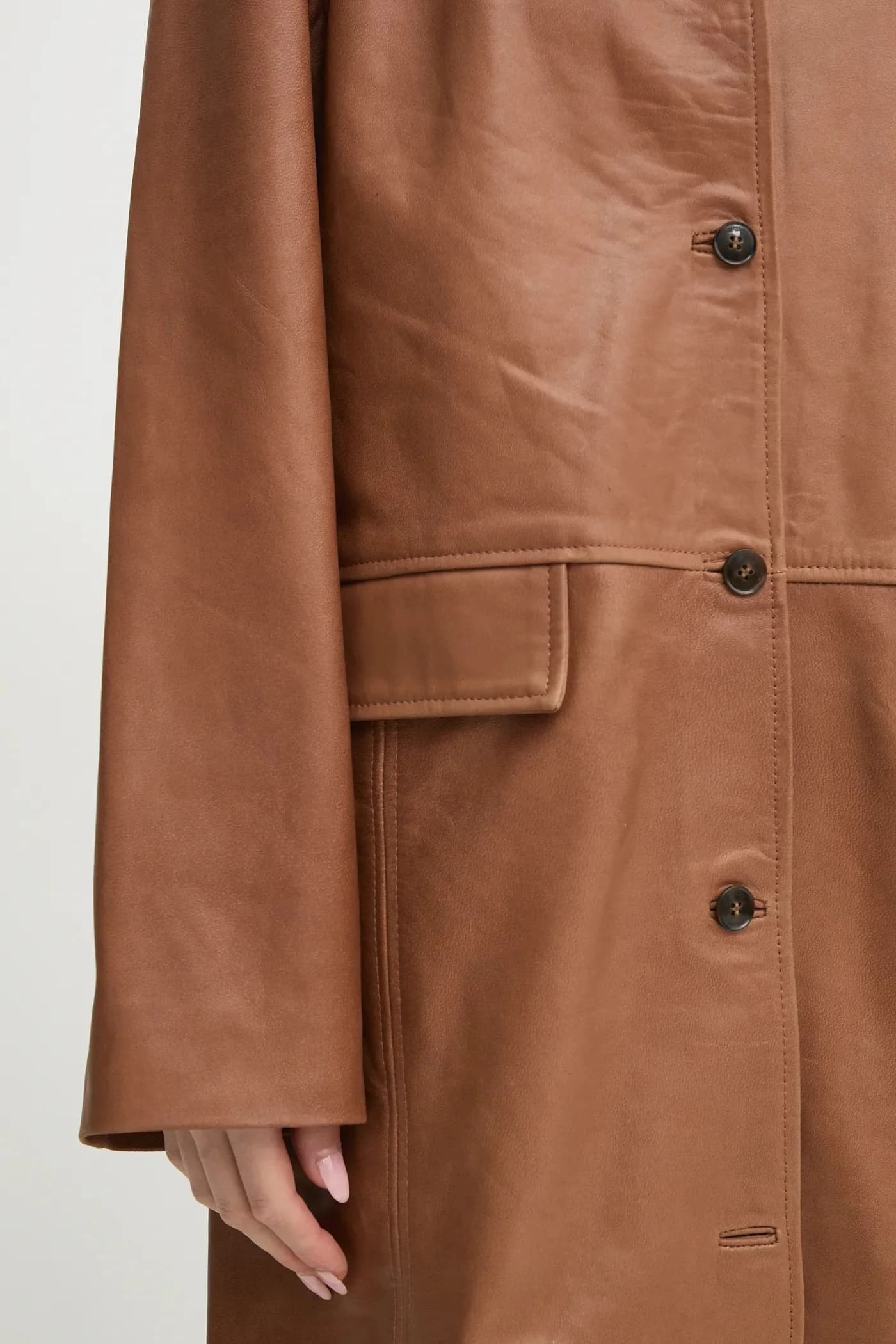 кожаное пальто Halston - фото 6