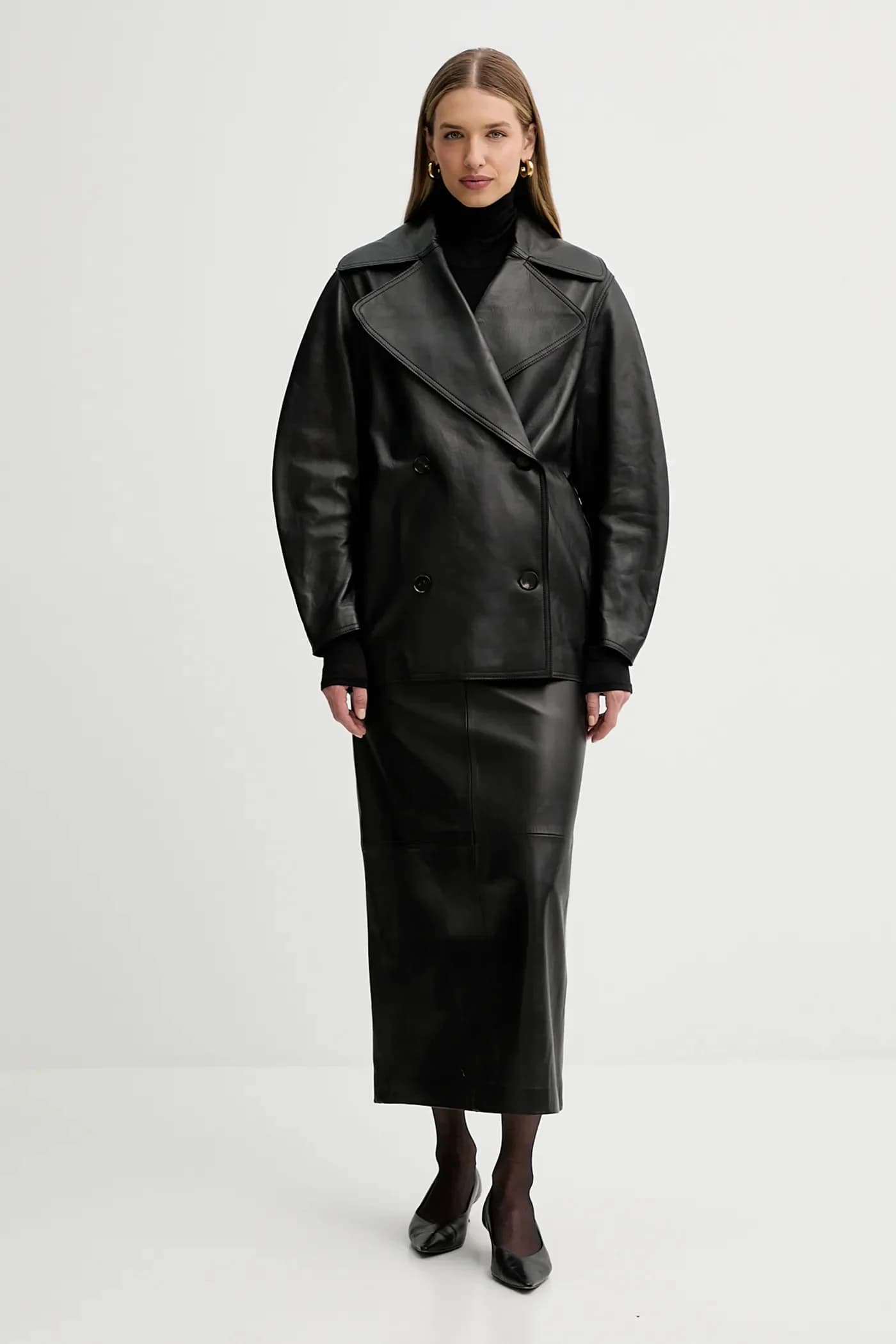 Кожаное пальто - фото 2