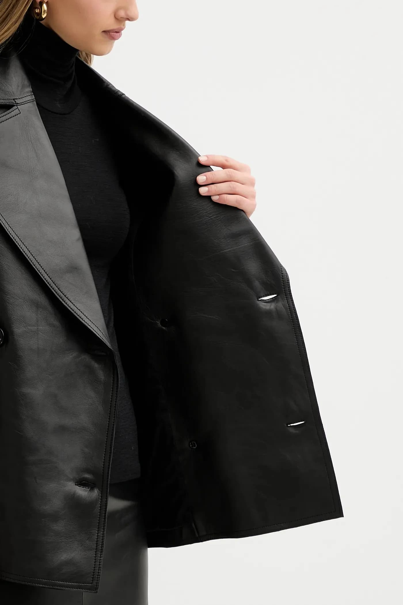 Кожаное пальто - фото 5