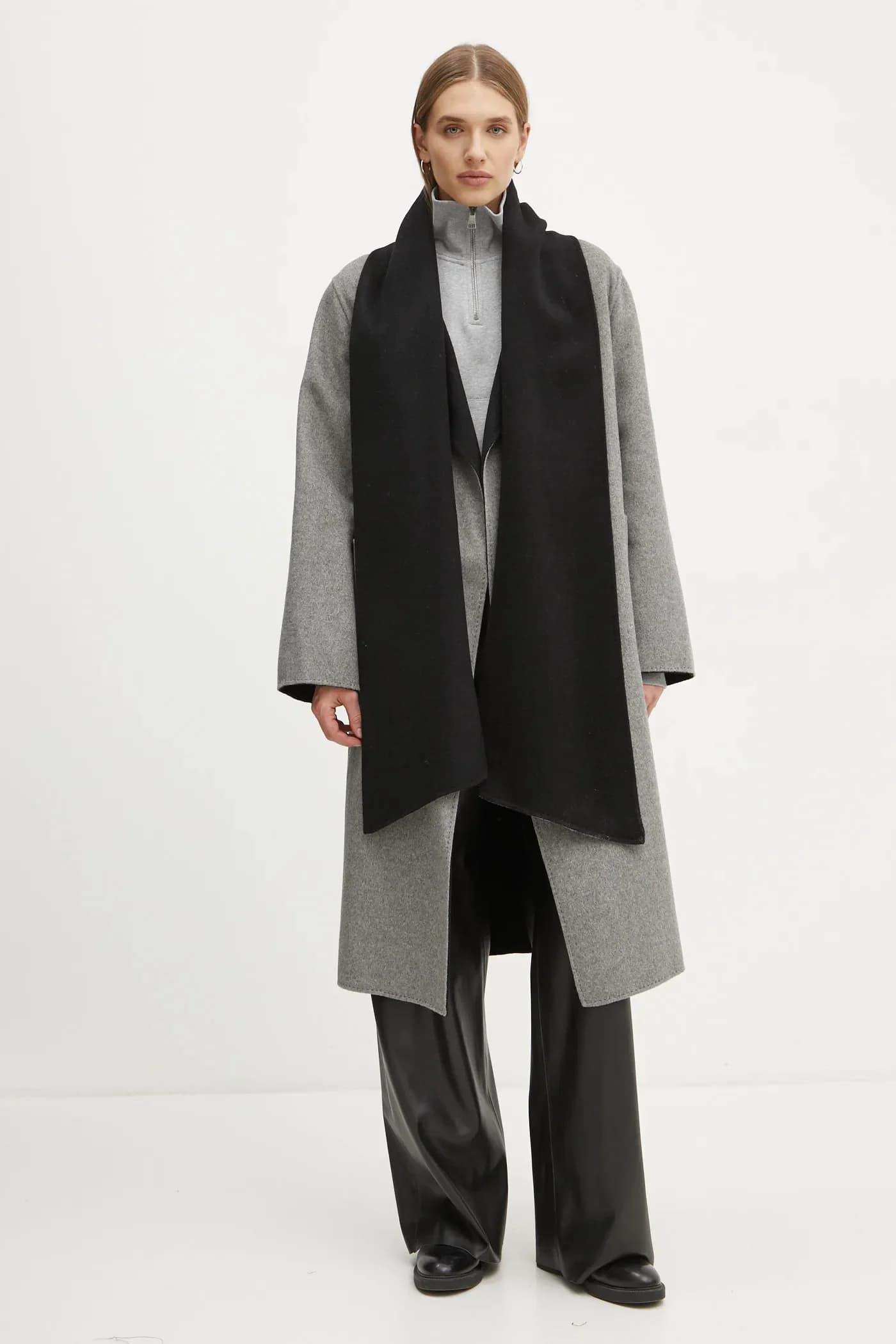 Двустороннее шерстяное пальто - фото 2