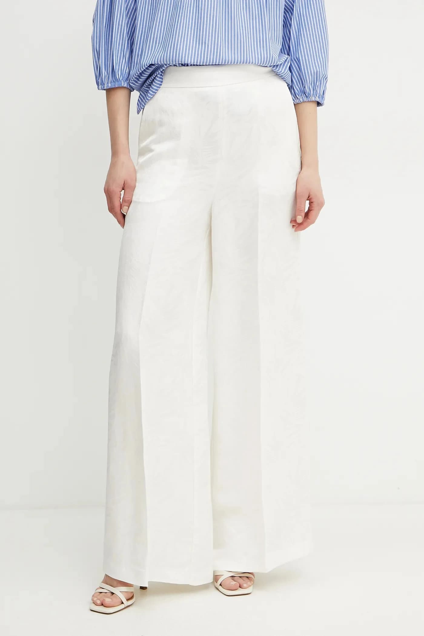 Брюки из смесового льна