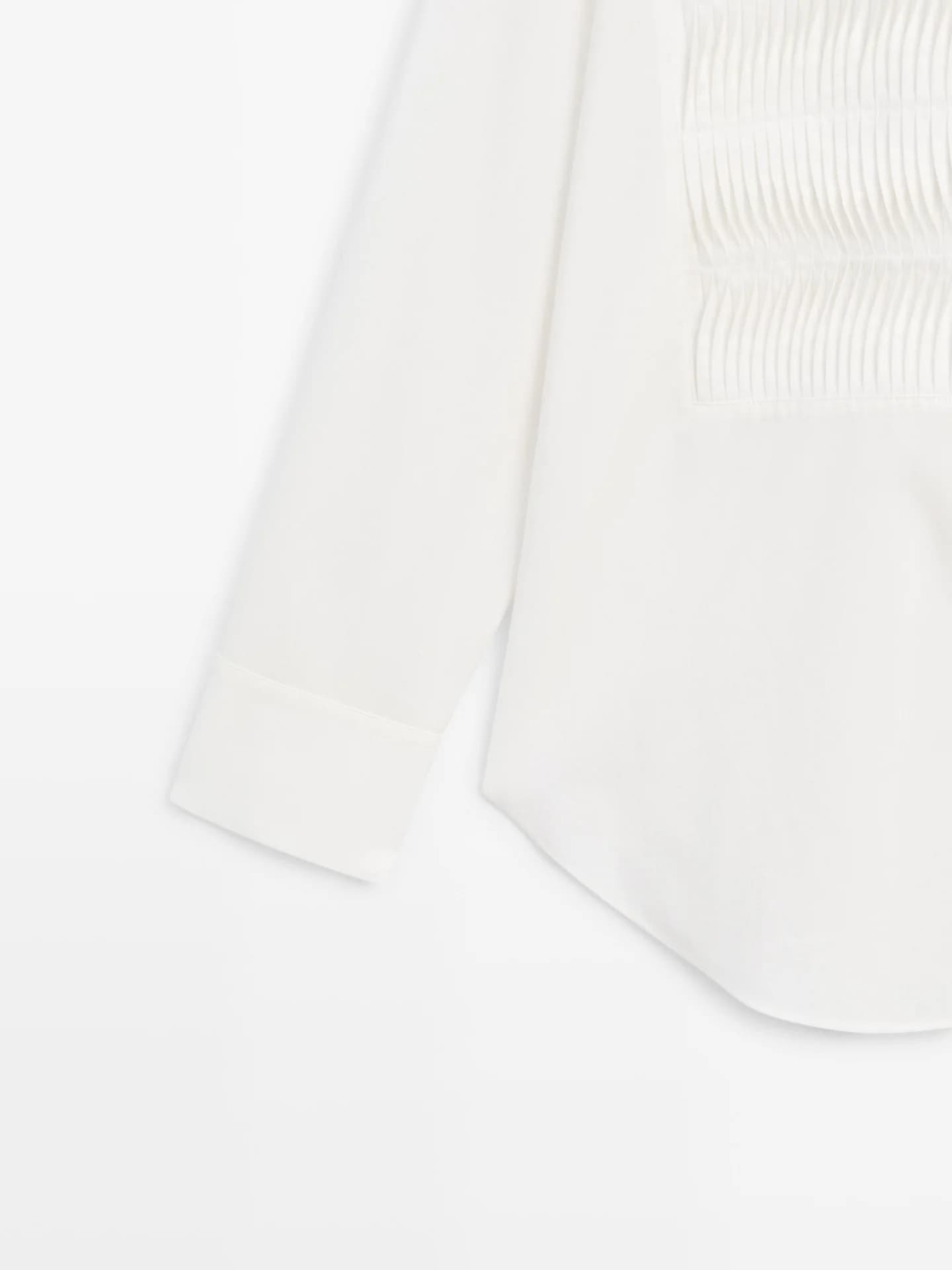 Рубашка из 100% хлопка с декоративной кокеткой. - фото 4