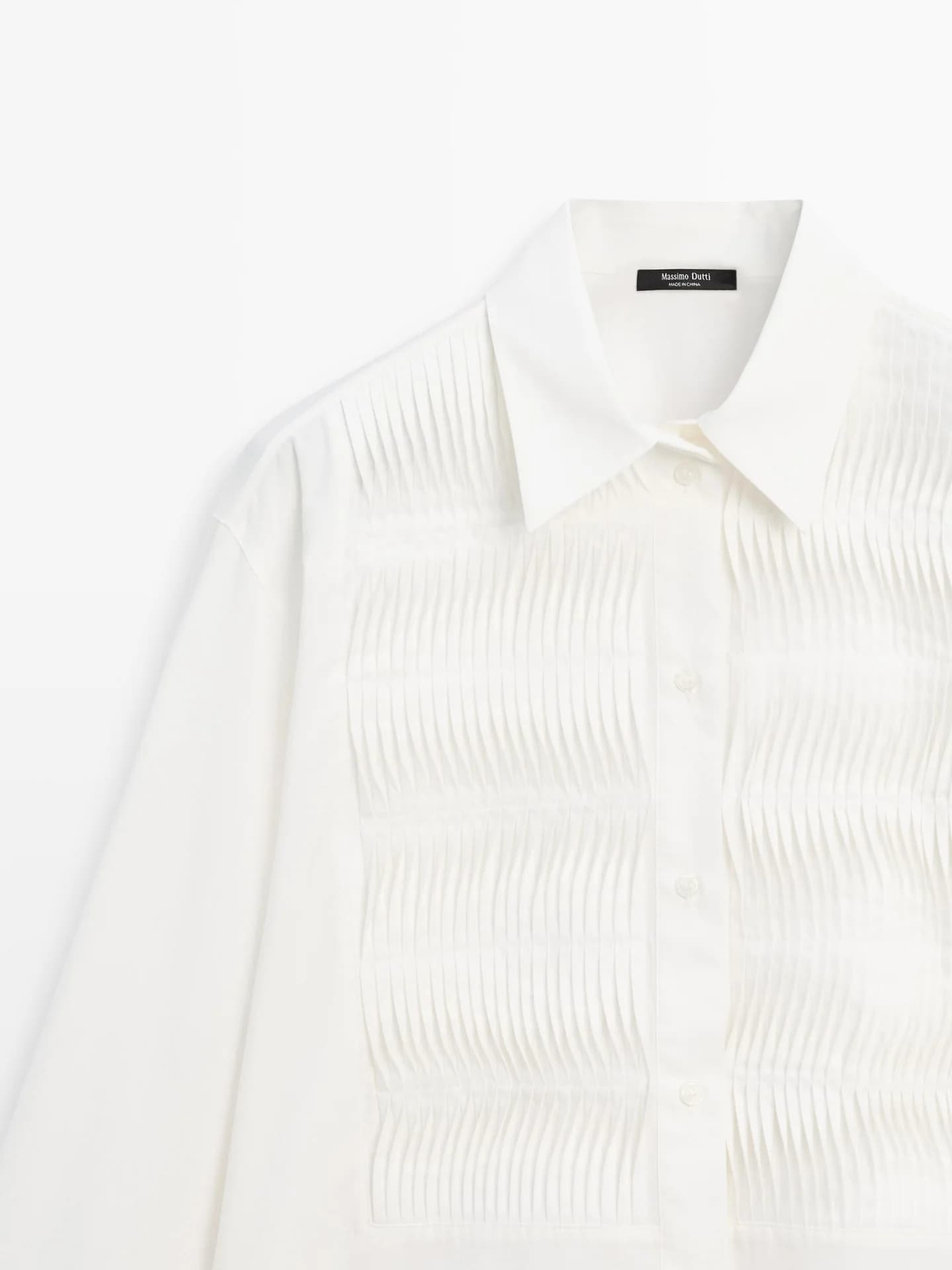 Рубашка из 100% хлопка с декоративной кокеткой. - фото 5