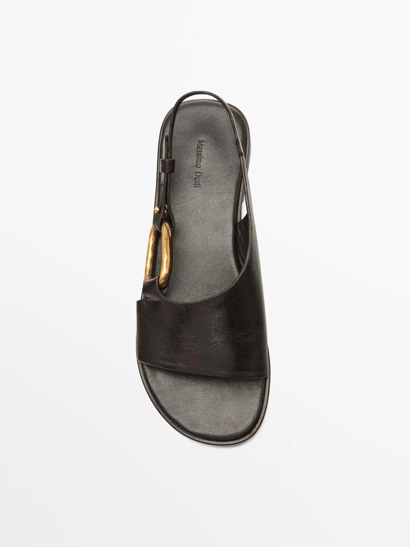 Кожаные босоножки с кольцом - фото 3