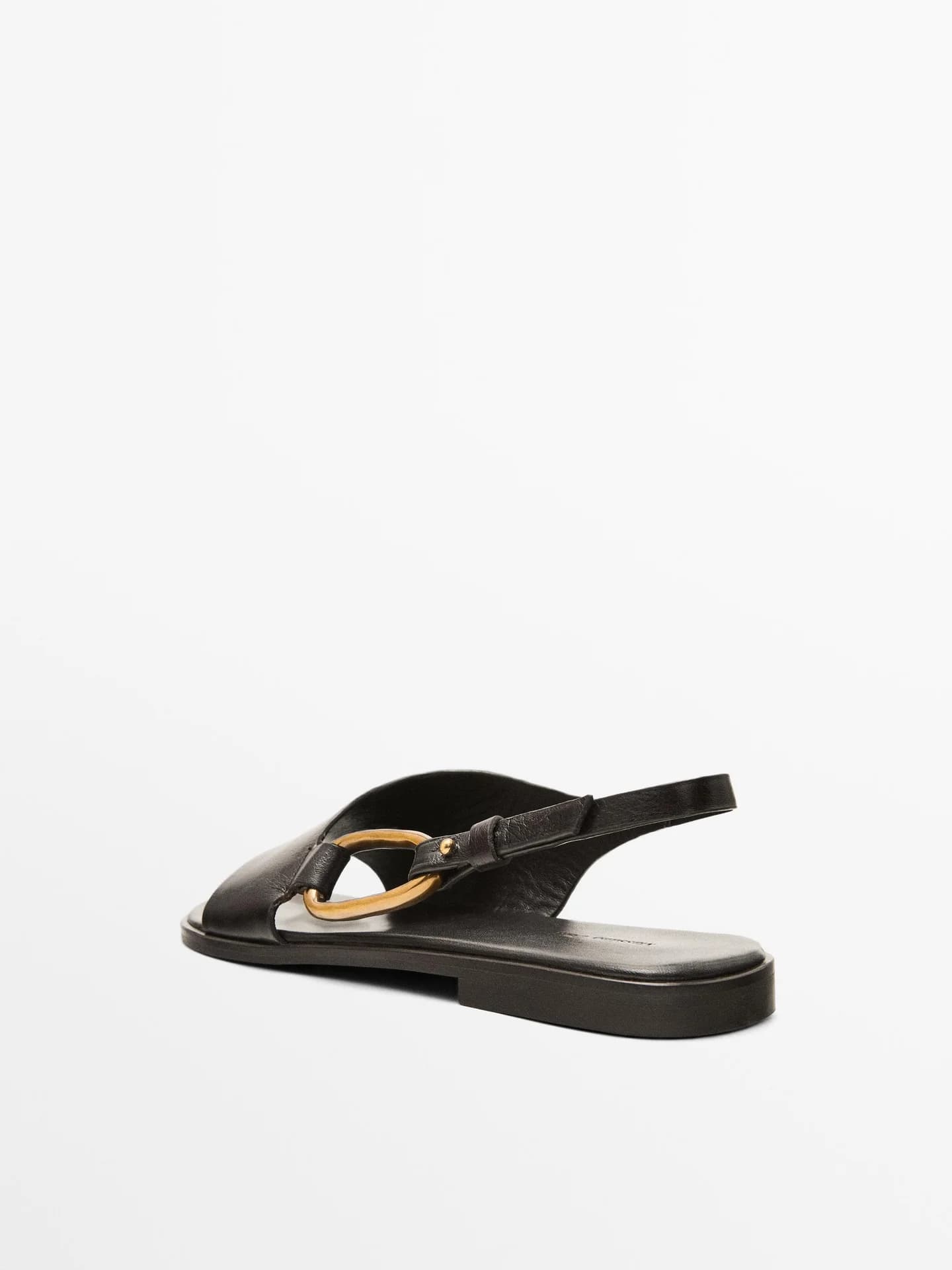 Кожаные босоножки с кольцом - фото 4