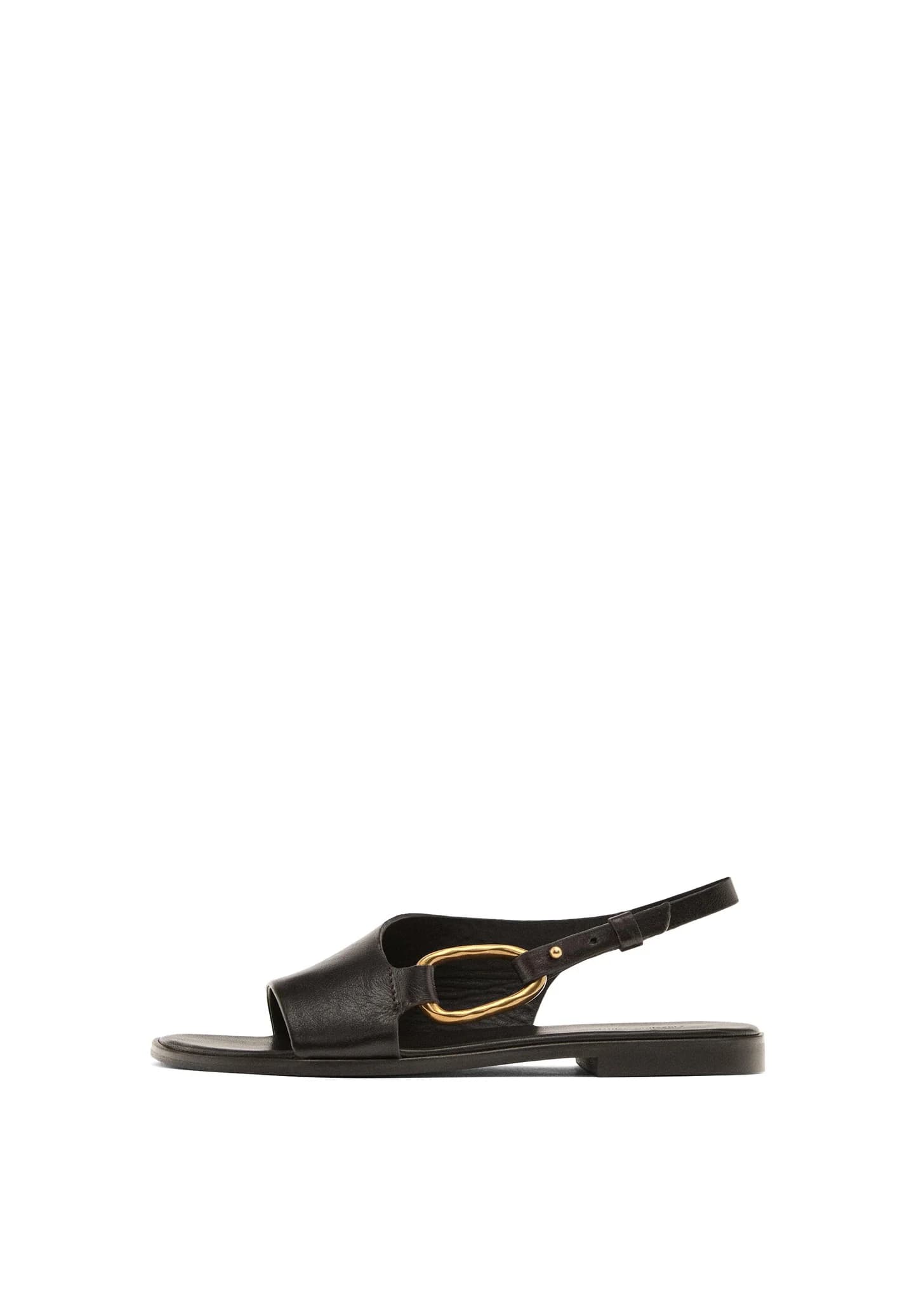 Кожаные босоножки с кольцом - фото 8