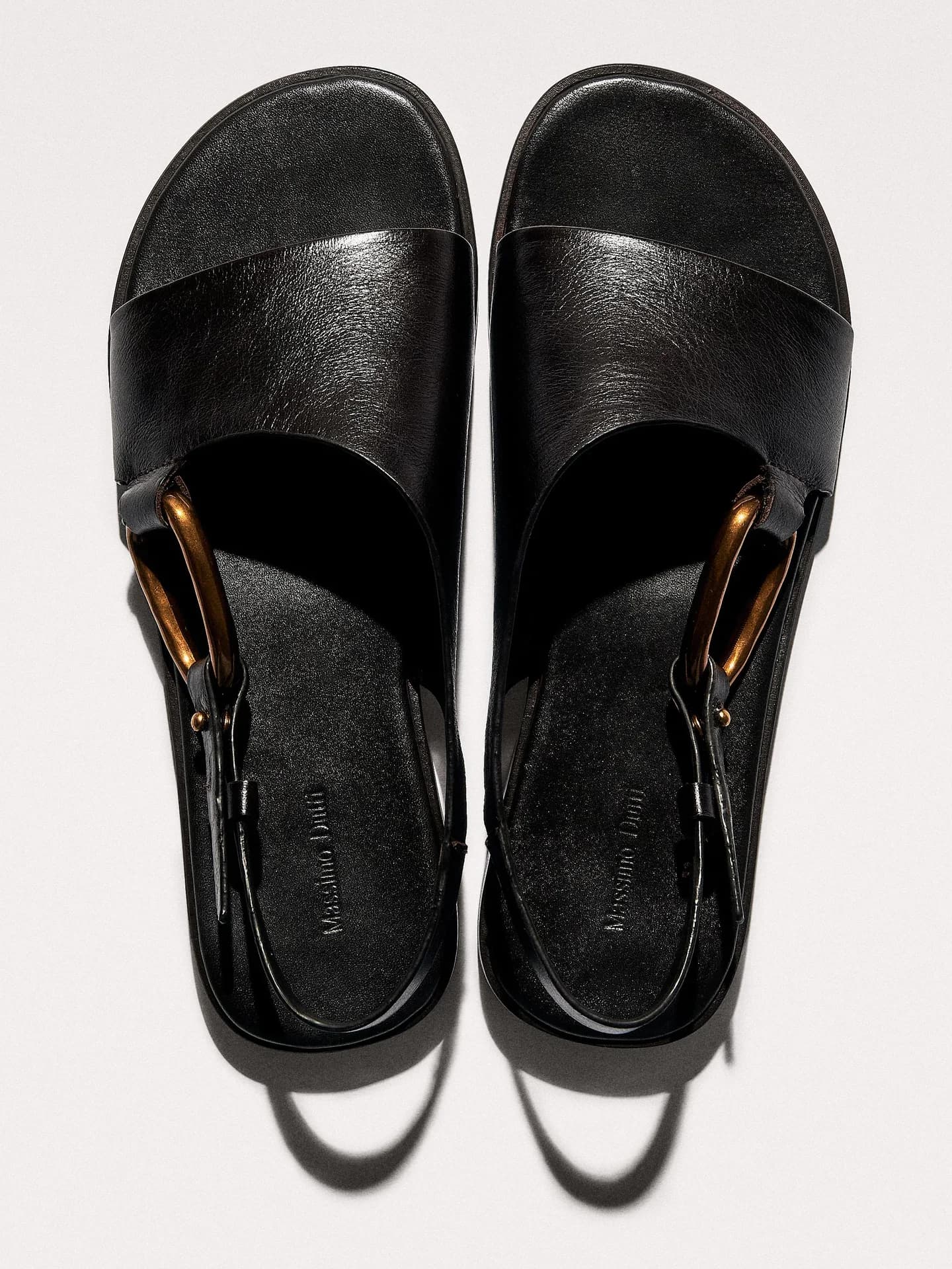 Кожаные босоножки с кольцом - фото 10