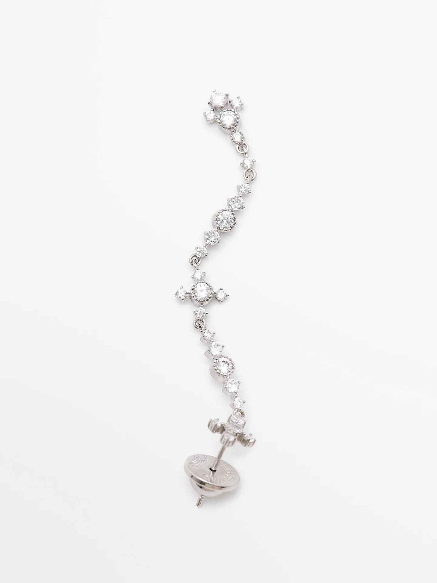 Серьги-подвески с фианитами