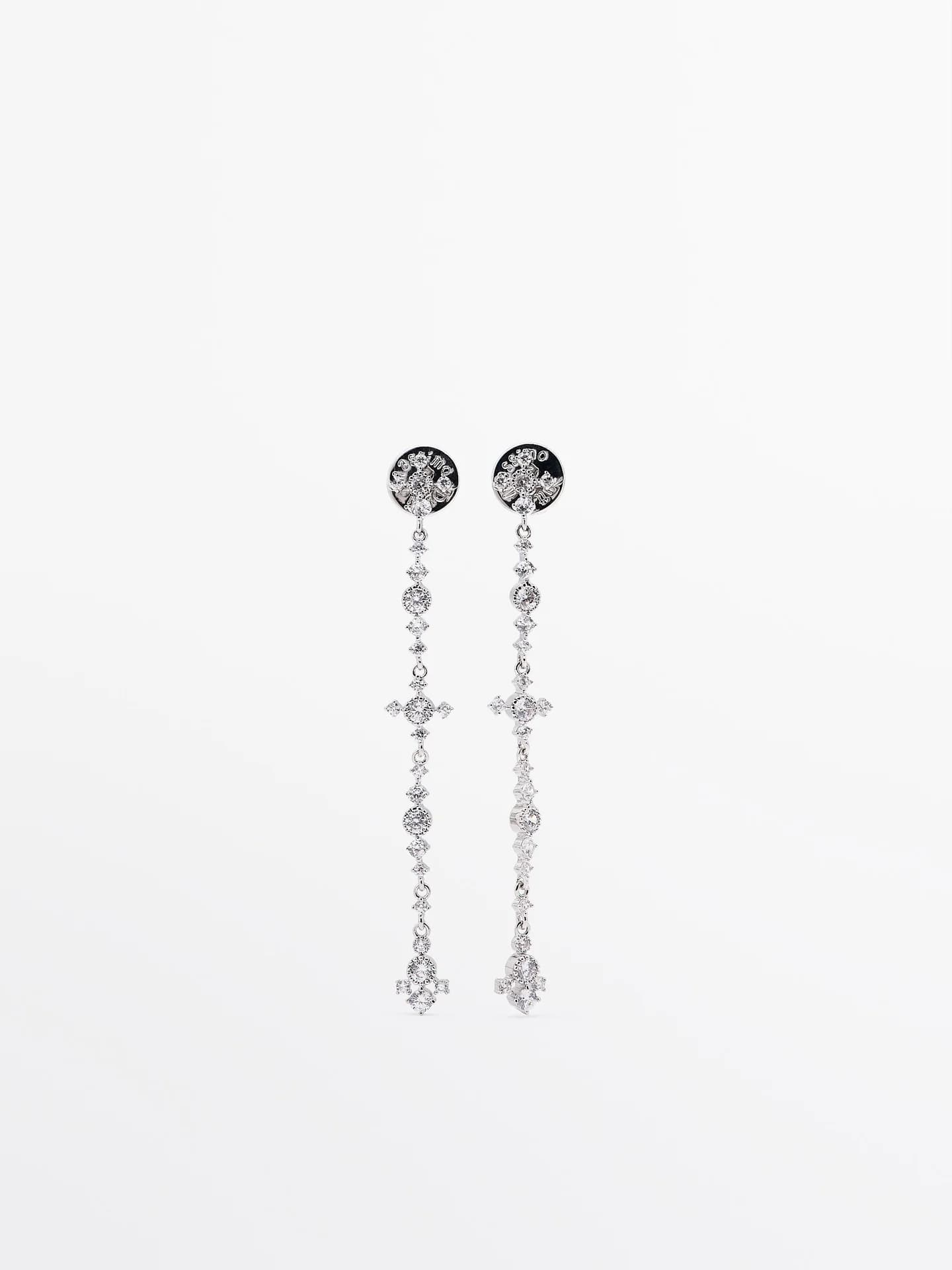 Серьги-подвески с фианитами - фото 3