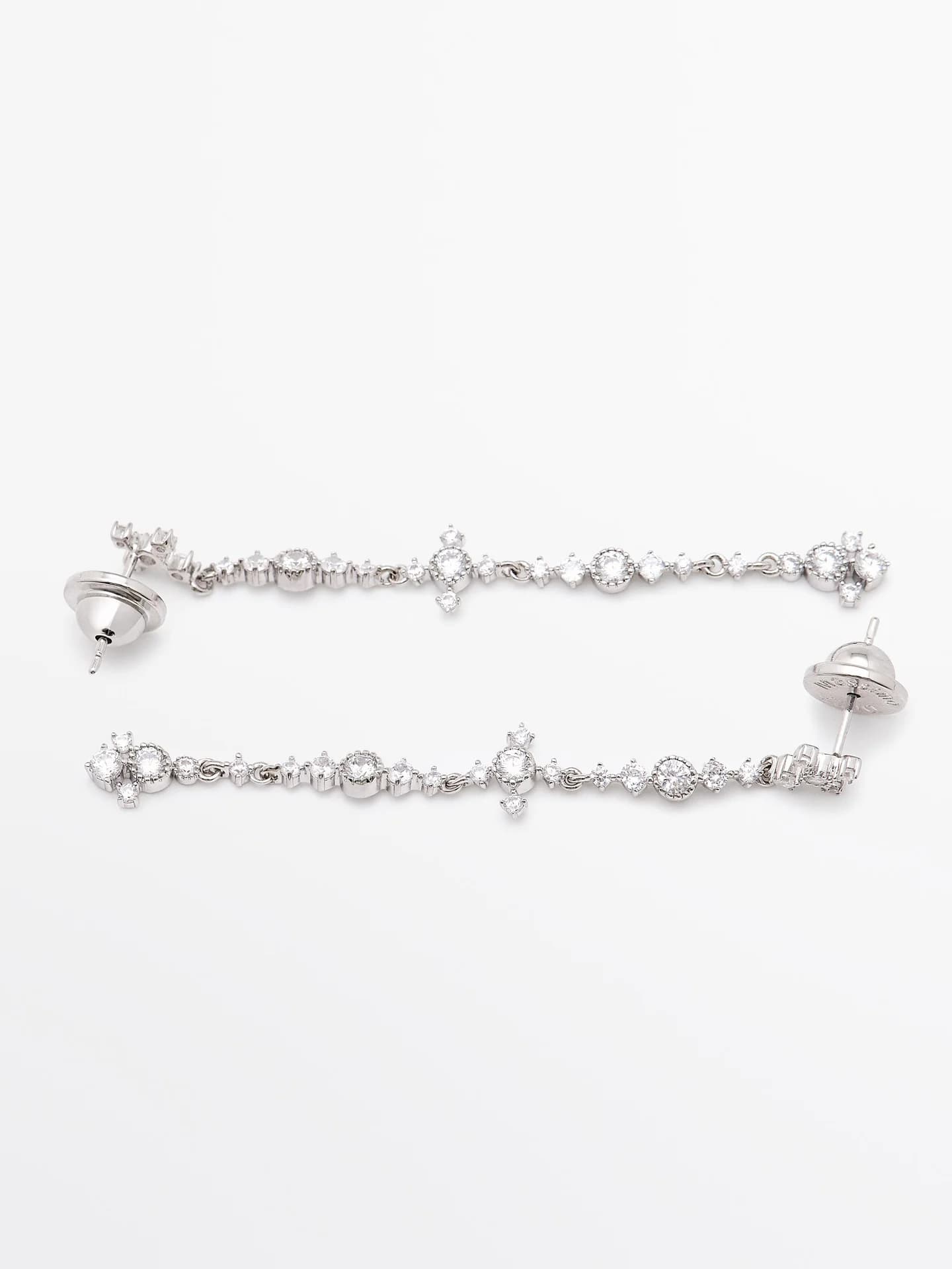 Серьги-подвески с фианитами - фото 8