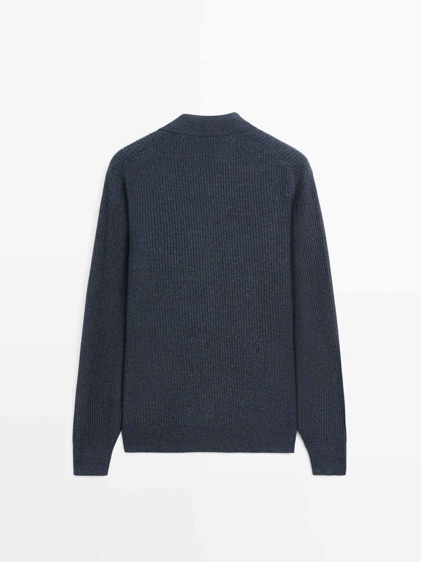 Кардиган ребристой вязки с пуговицами - фото 3