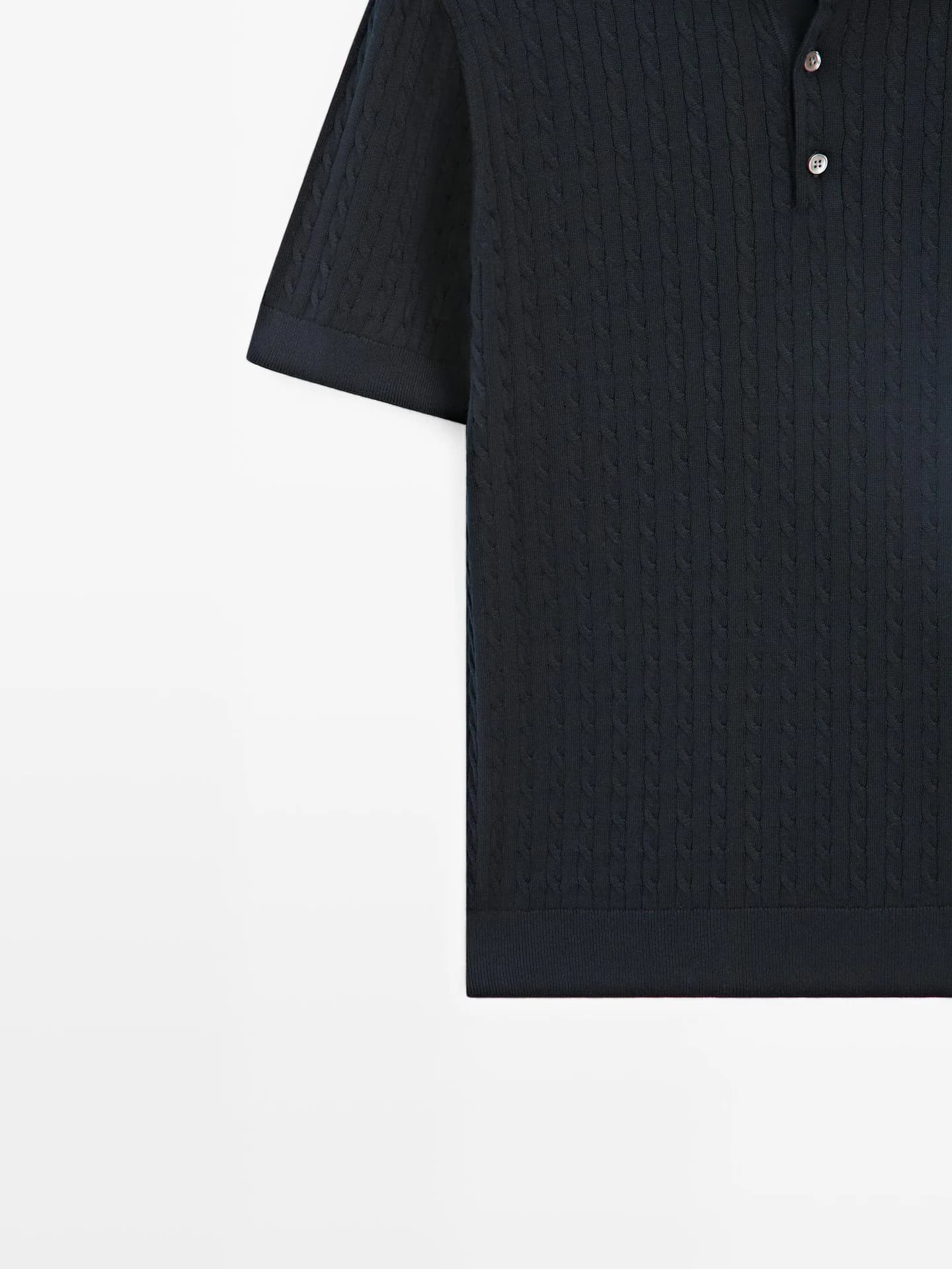 Рубашка-поло из 100% хлопка жгутового переплетения. - фото 2