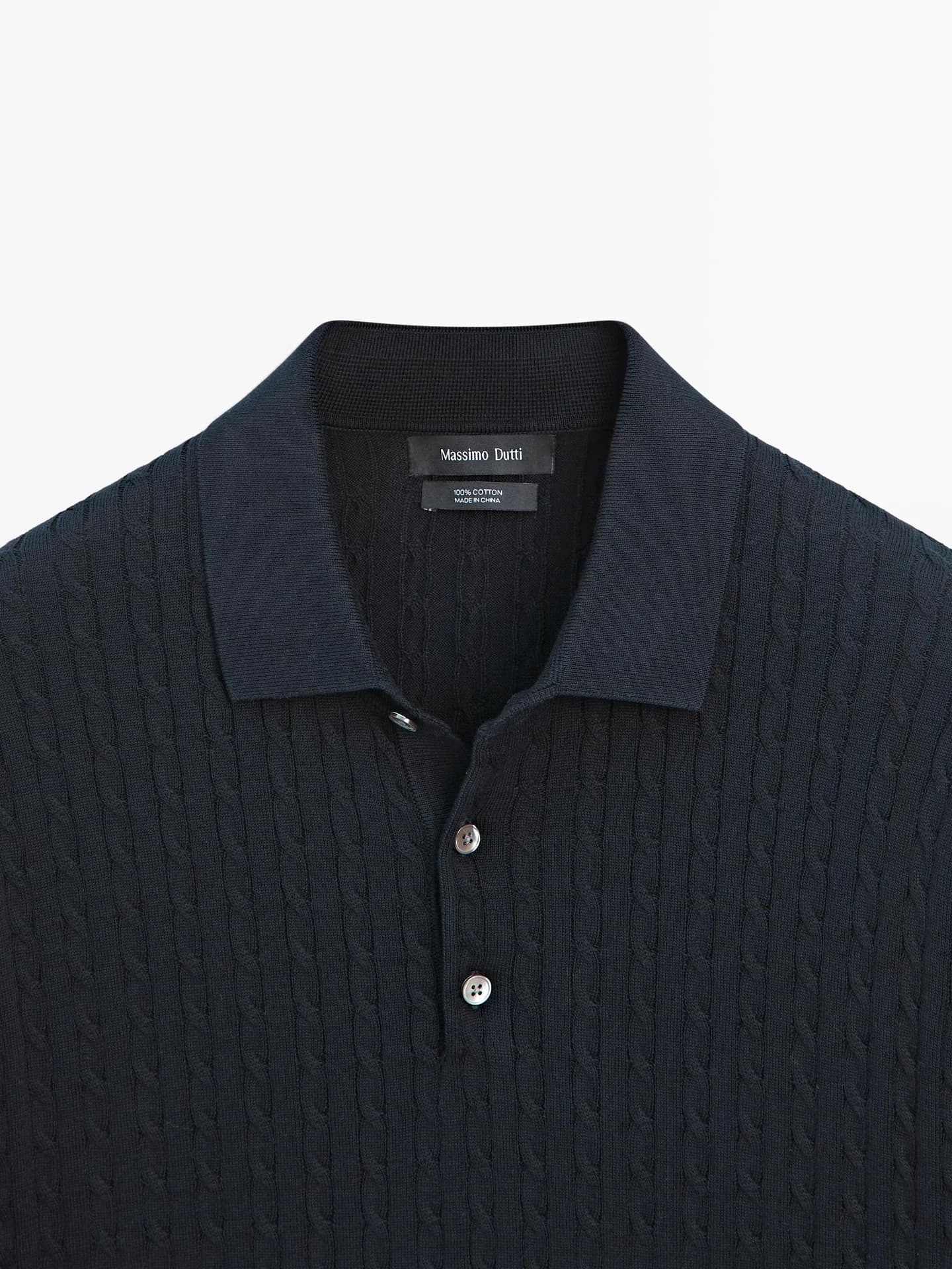 Рубашка-поло из 100% хлопка жгутового переплетения. - фото 4