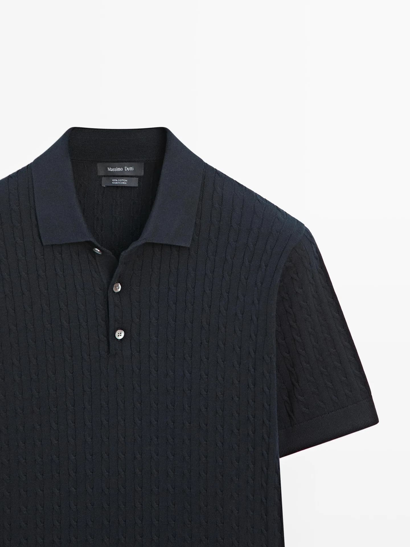 Рубашка-поло из 100% хлопка жгутового переплетения. - фото 8