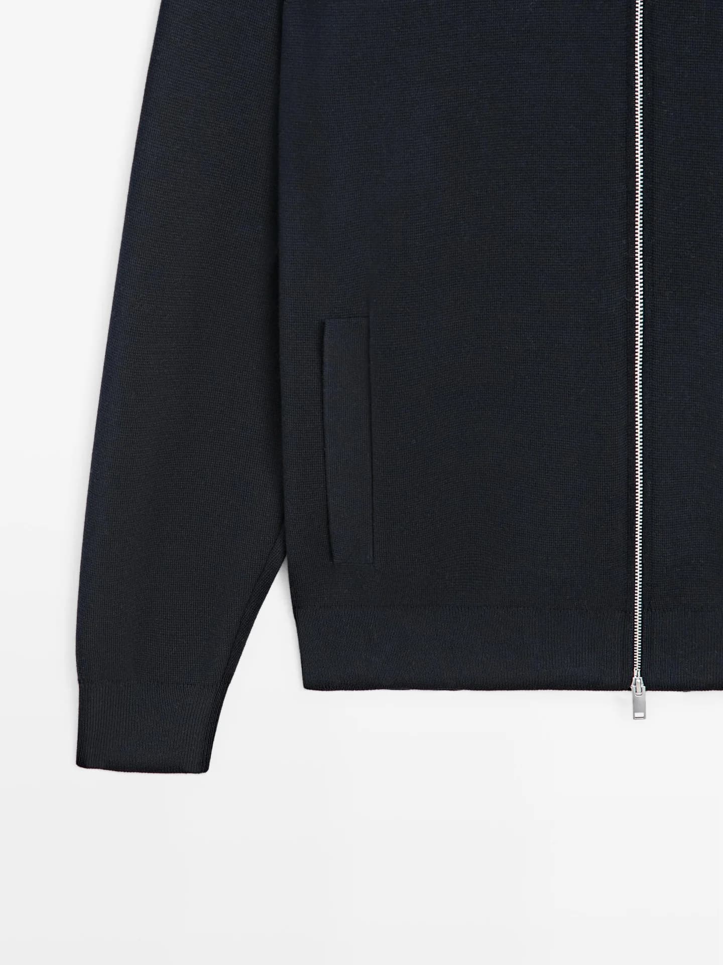 Вязаный кардиган из смесового хлопка на молнии. - фото 8