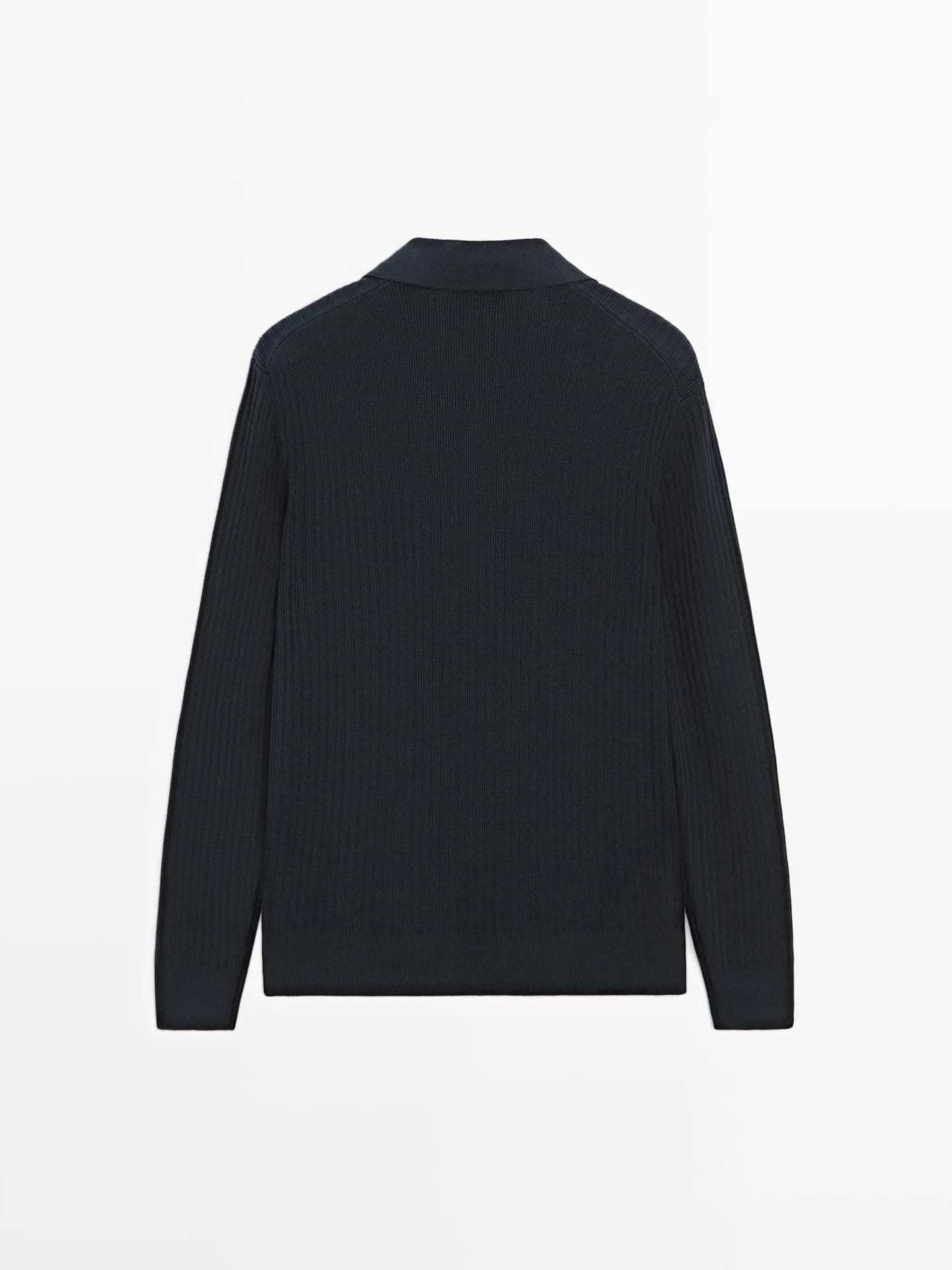 Вязаный свитер-поло из смесового хлопка. - фото 5