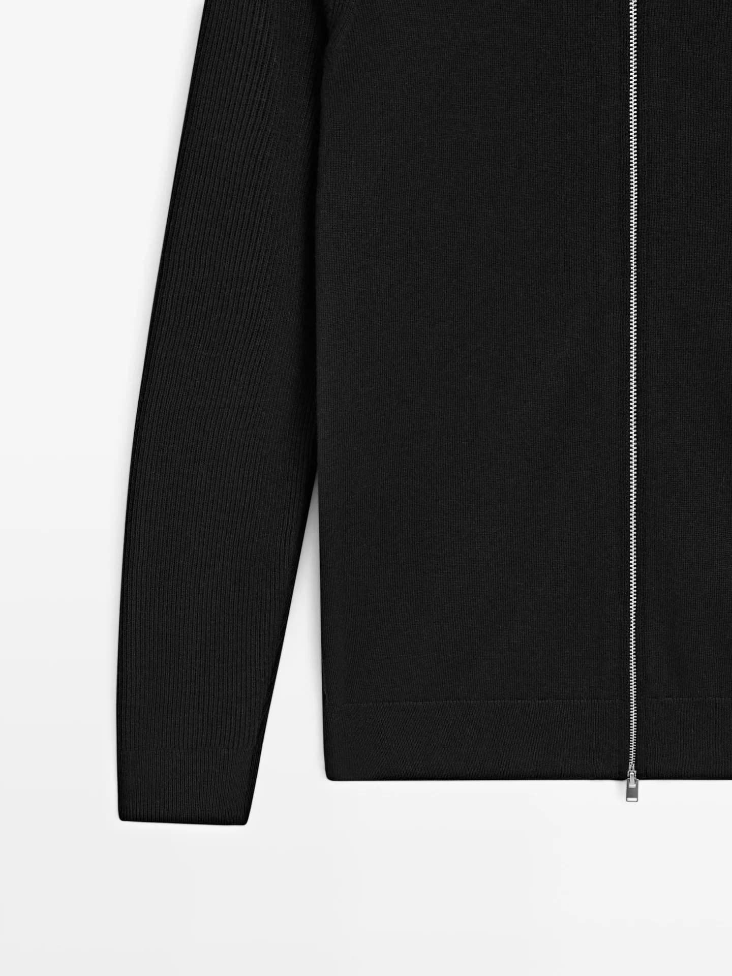 Вязаный кардиган из смесового хлопка с рукавами реглан. - фото 2