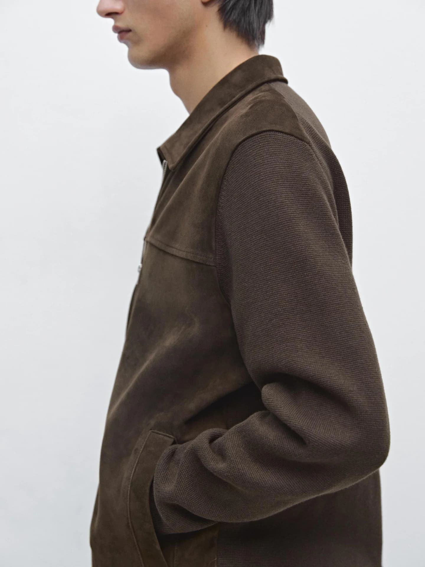 Куртка из хлопка в сочетании с кожей. - фото 3