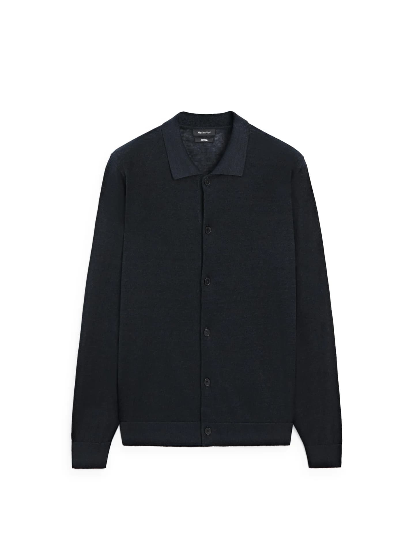 Вязаный льняной кардиган на пуговицах. - фото 11