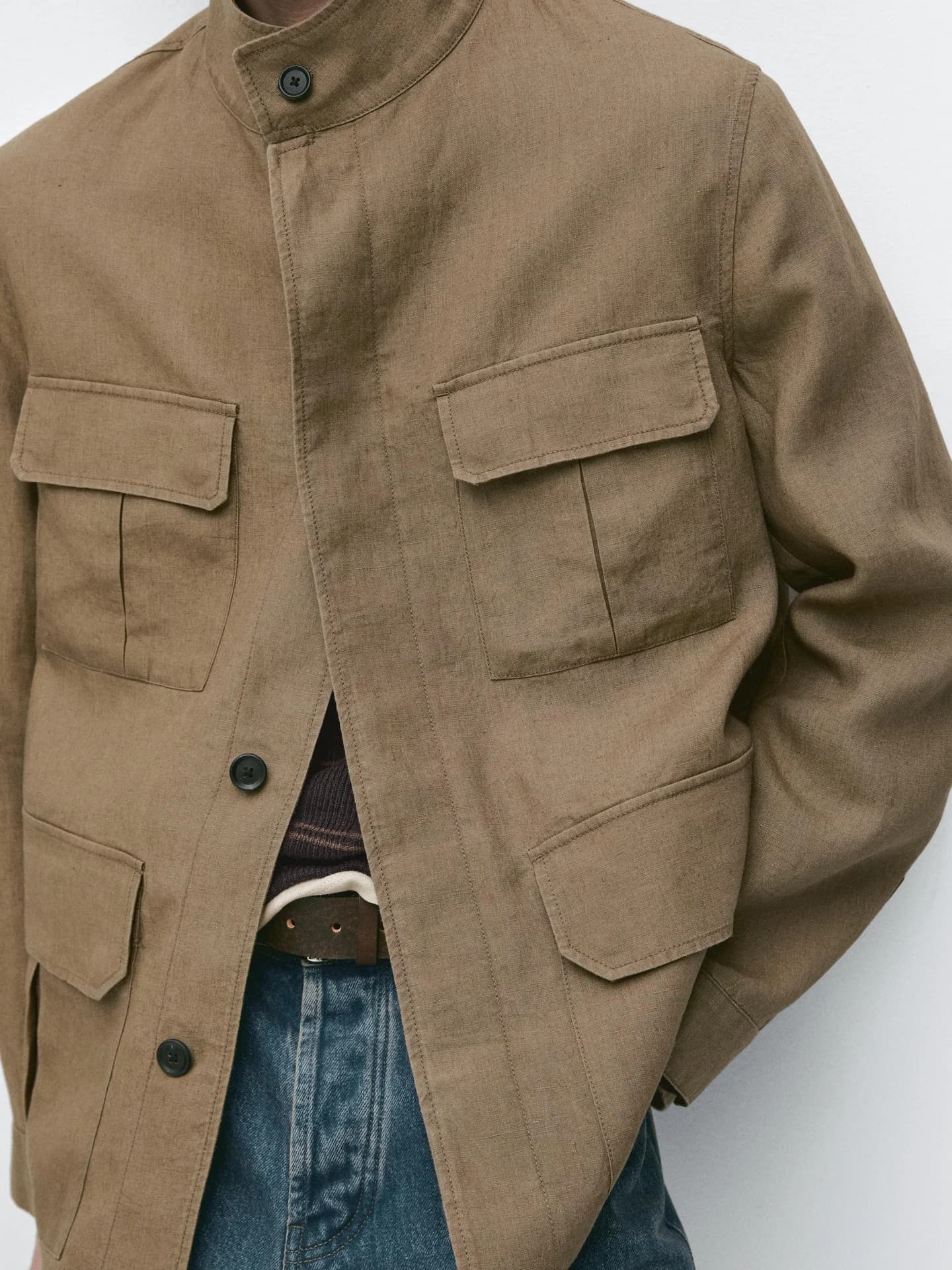 куртка сафари из 100% льна - фото 6