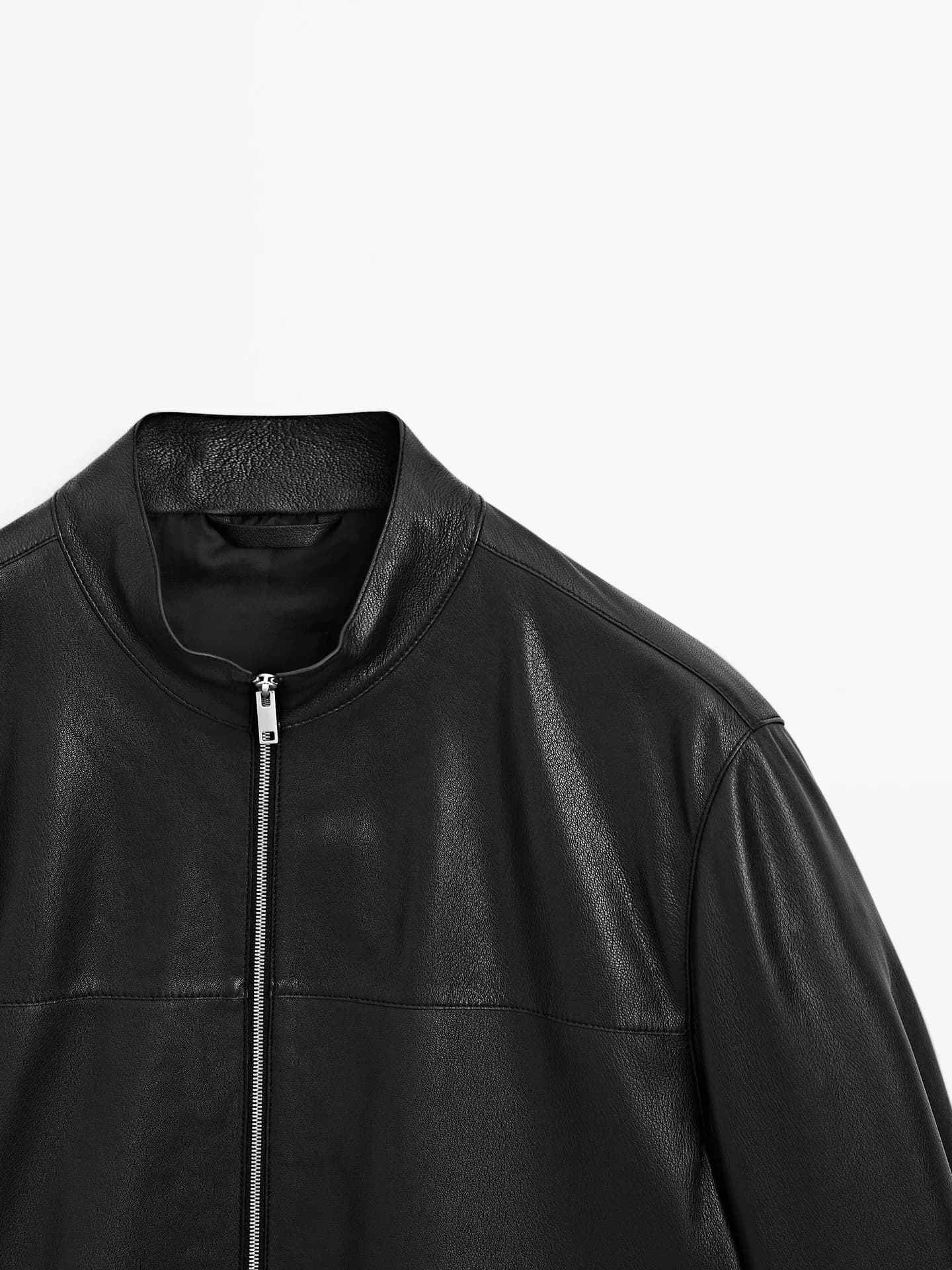 Куртка из кожи наппа на молнии - фото 2