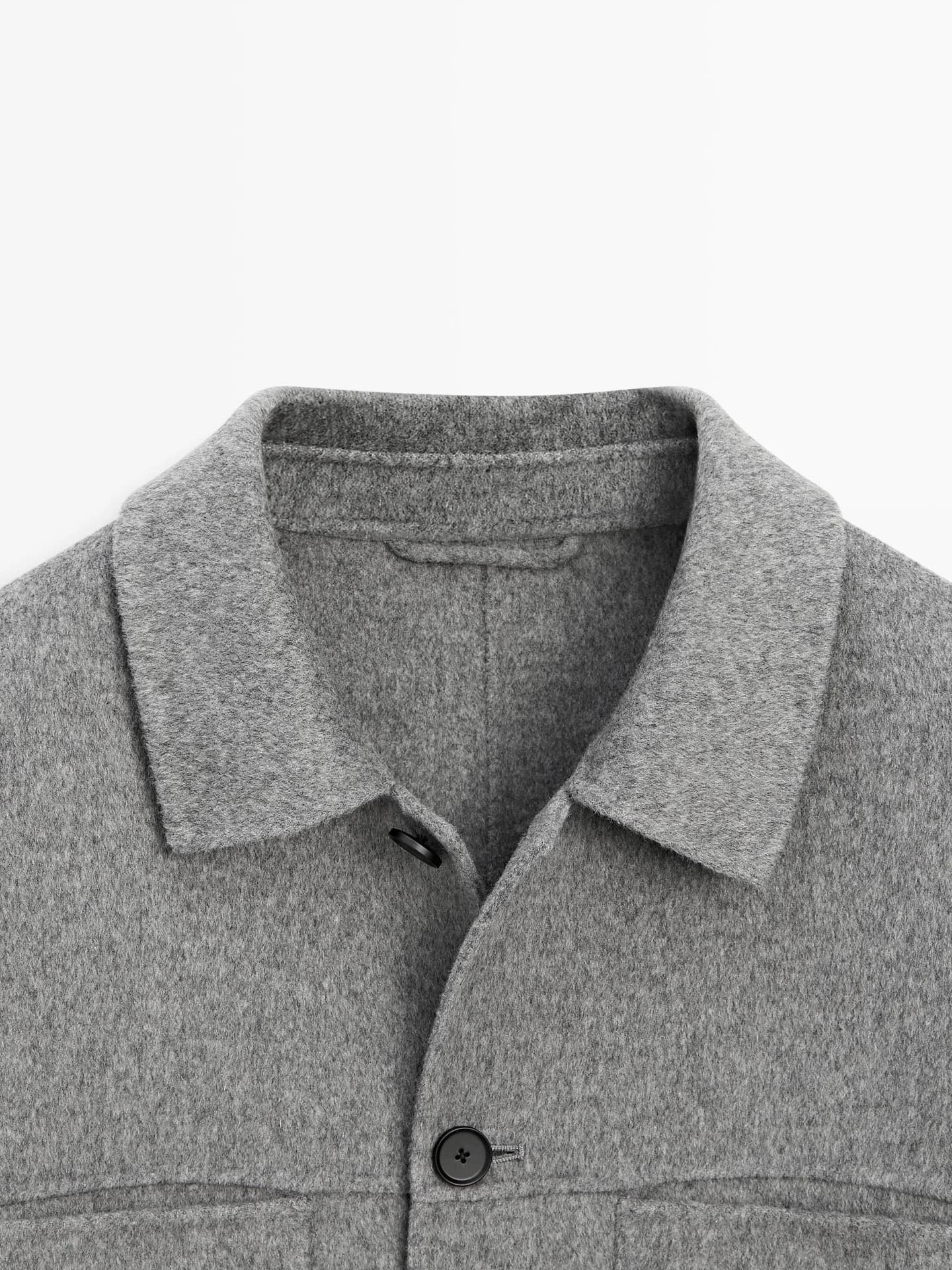 Верхняя рубашка с карманами из смесовой шерсти - фото 7