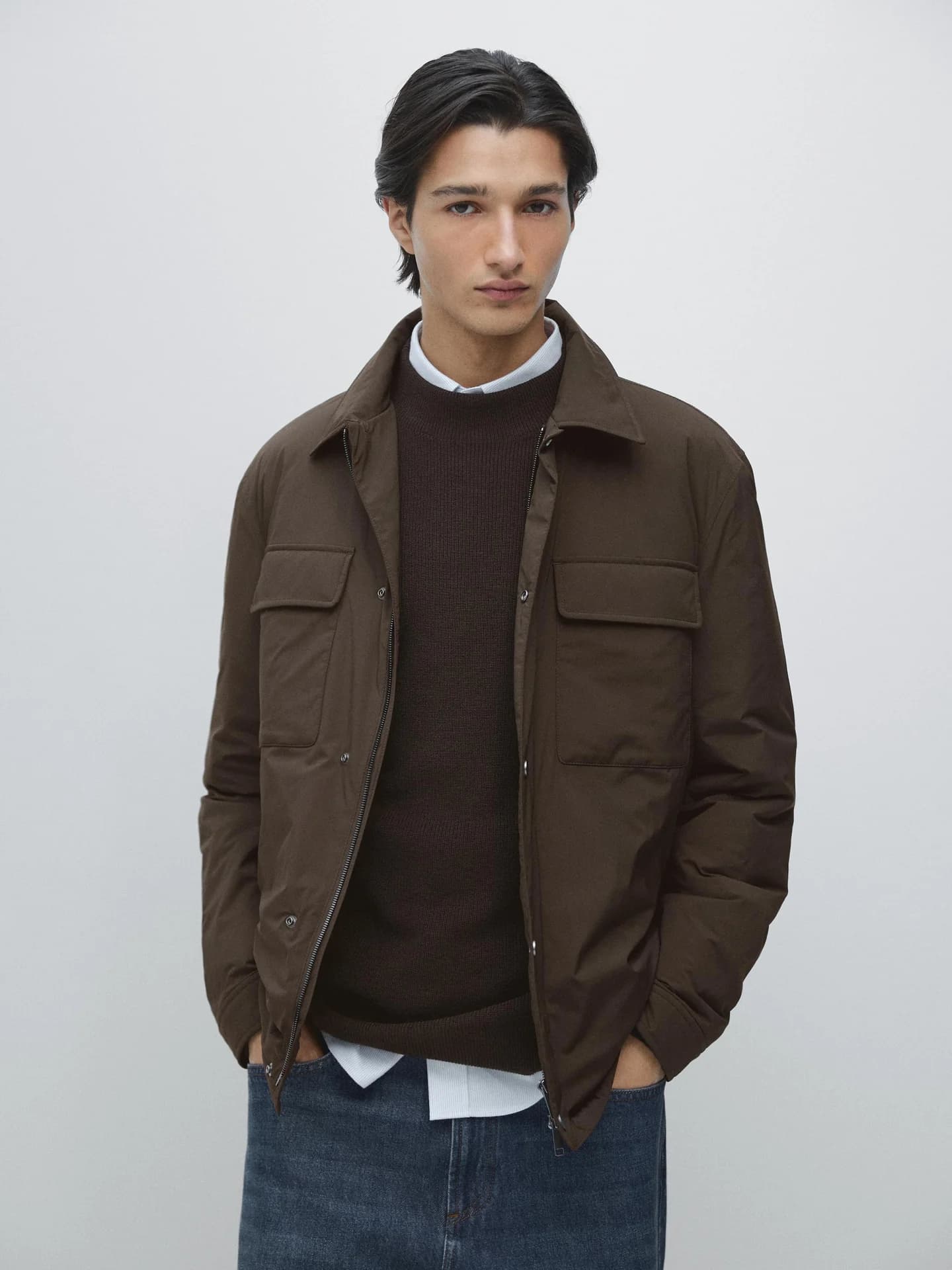 Рубашка с карманами и воротником - фото 10