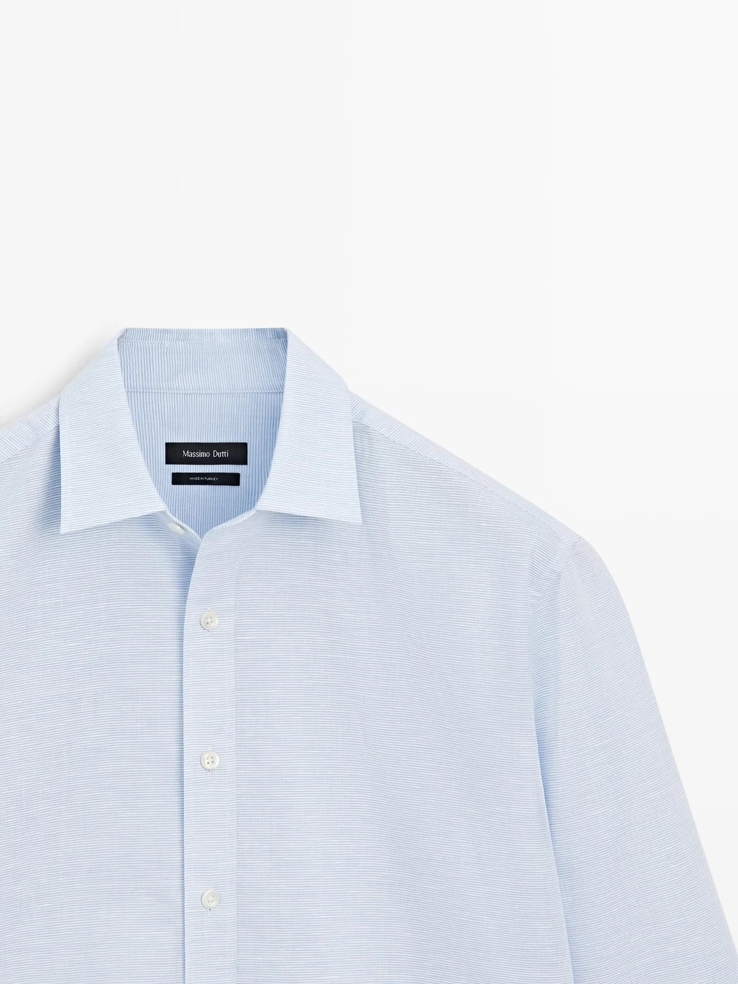 Рубашка обычного кроя с льном - фото 3