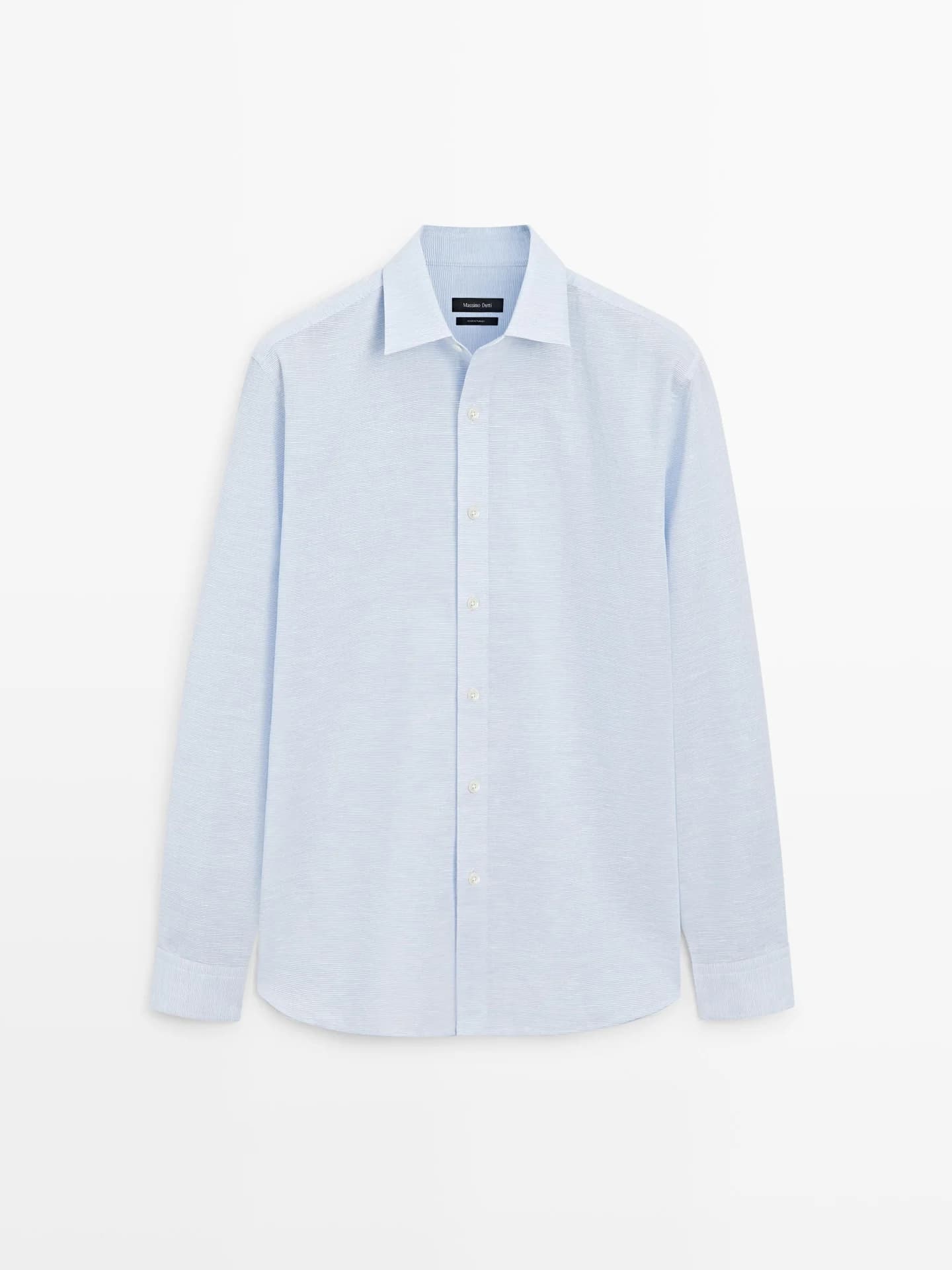 Рубашка обычного кроя с льном - фото 4