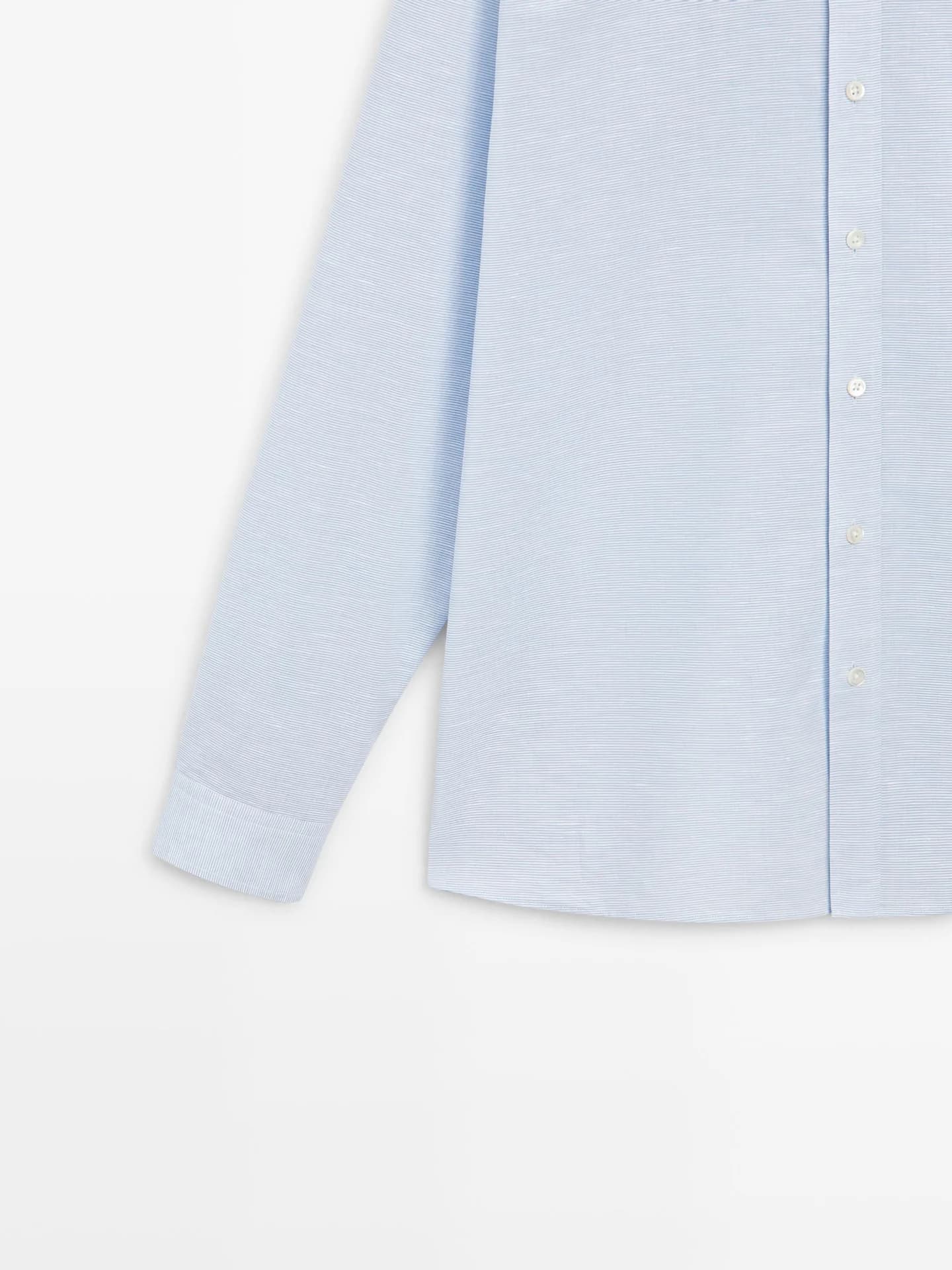 Рубашка обычного кроя с льном - фото 7