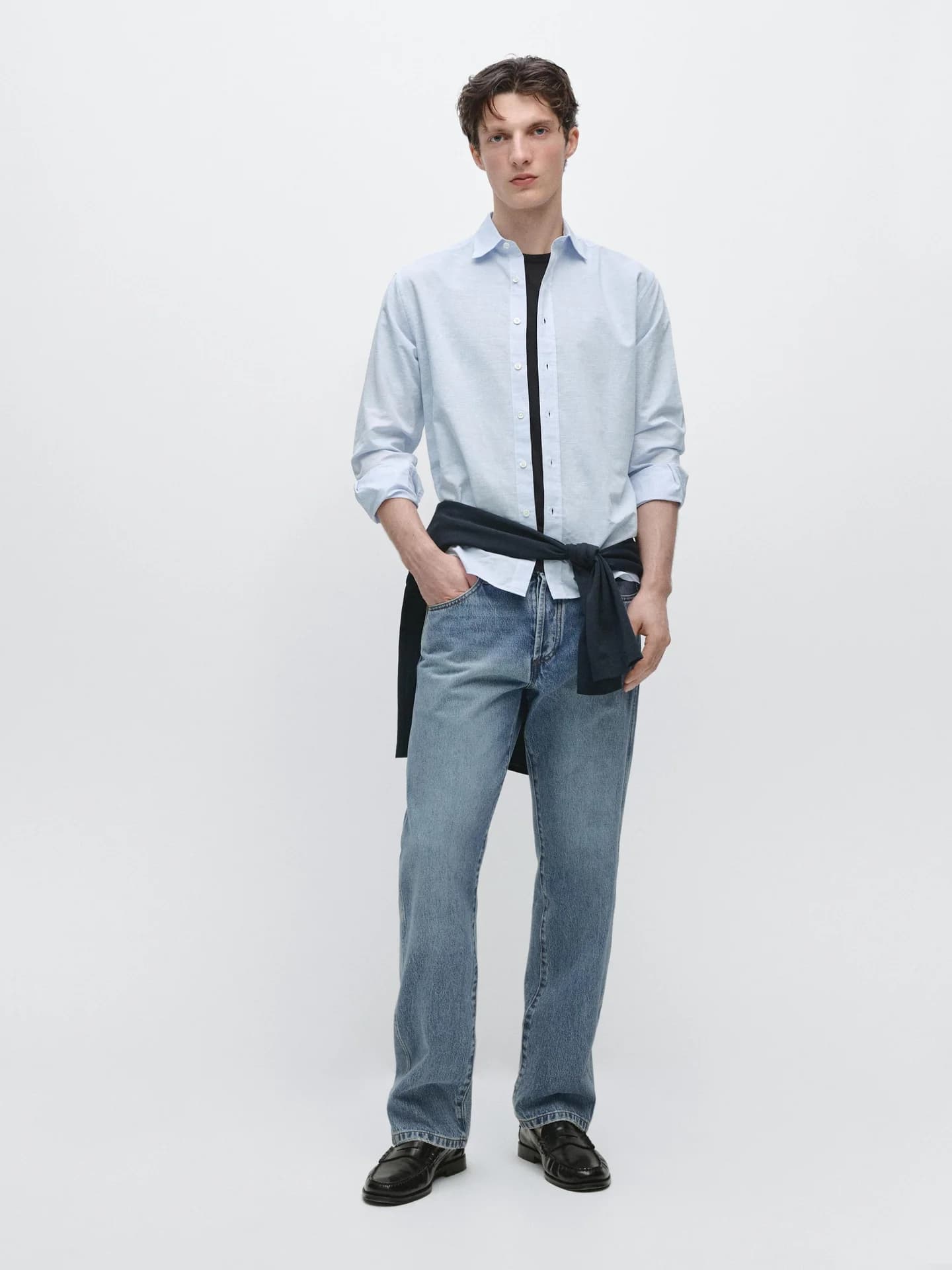 Рубашка обычного кроя с льном - фото 9