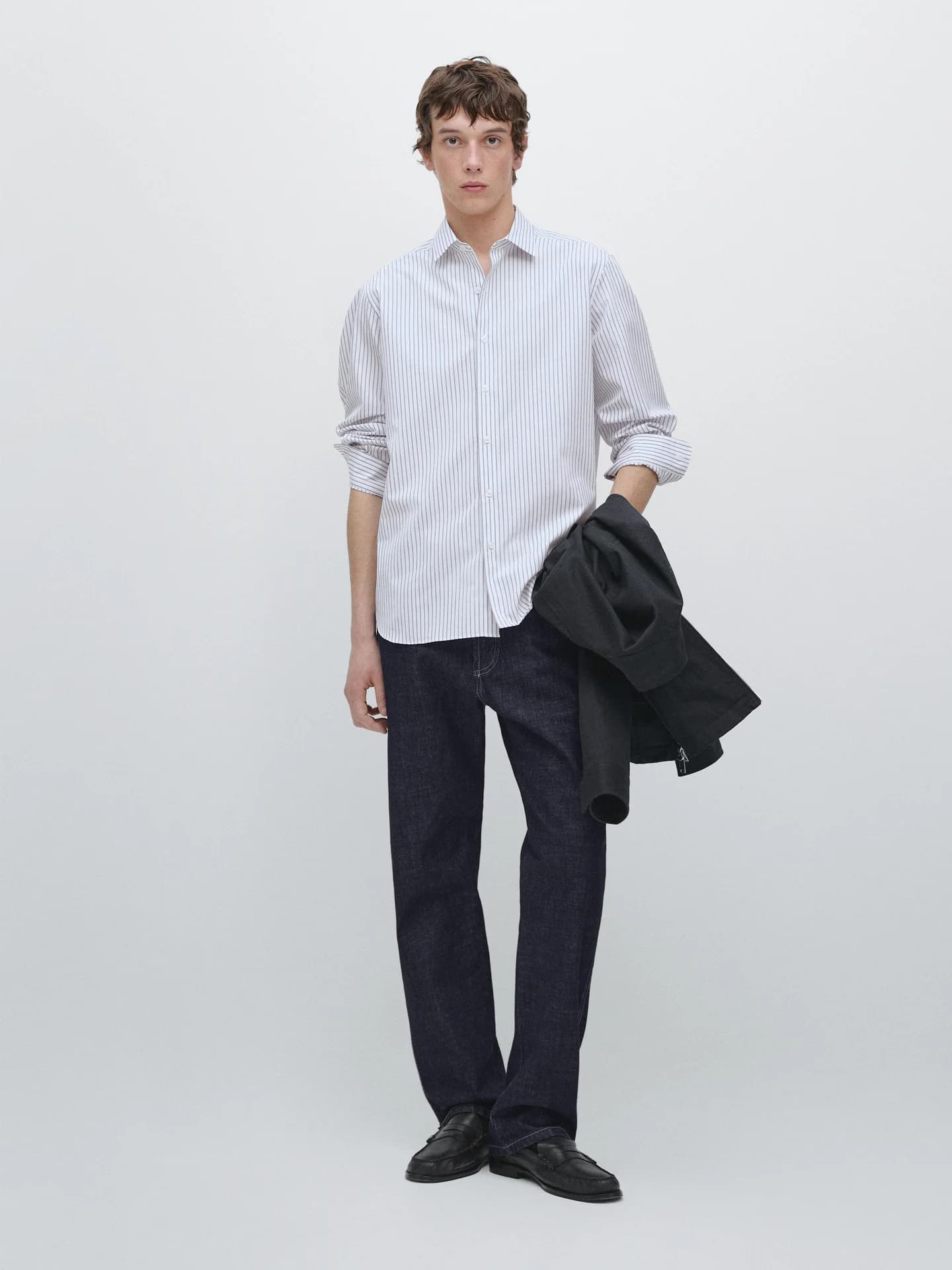 Полосатая рубашка обычного кроя - фото 9