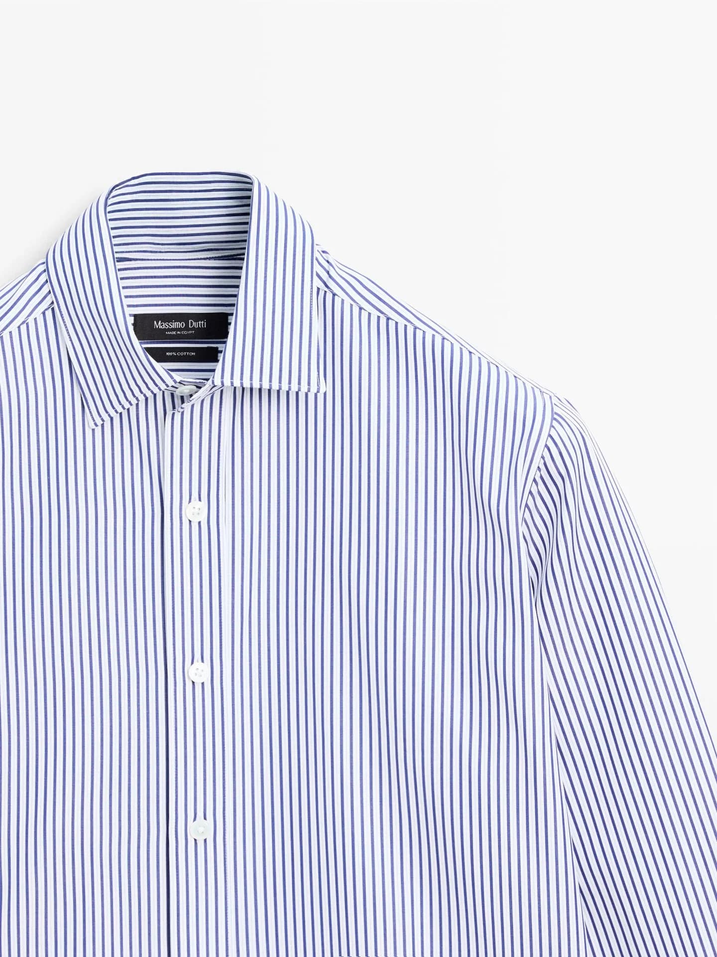 Рубашка в полоску стандартного кроя, 100% хлопок. - фото 7