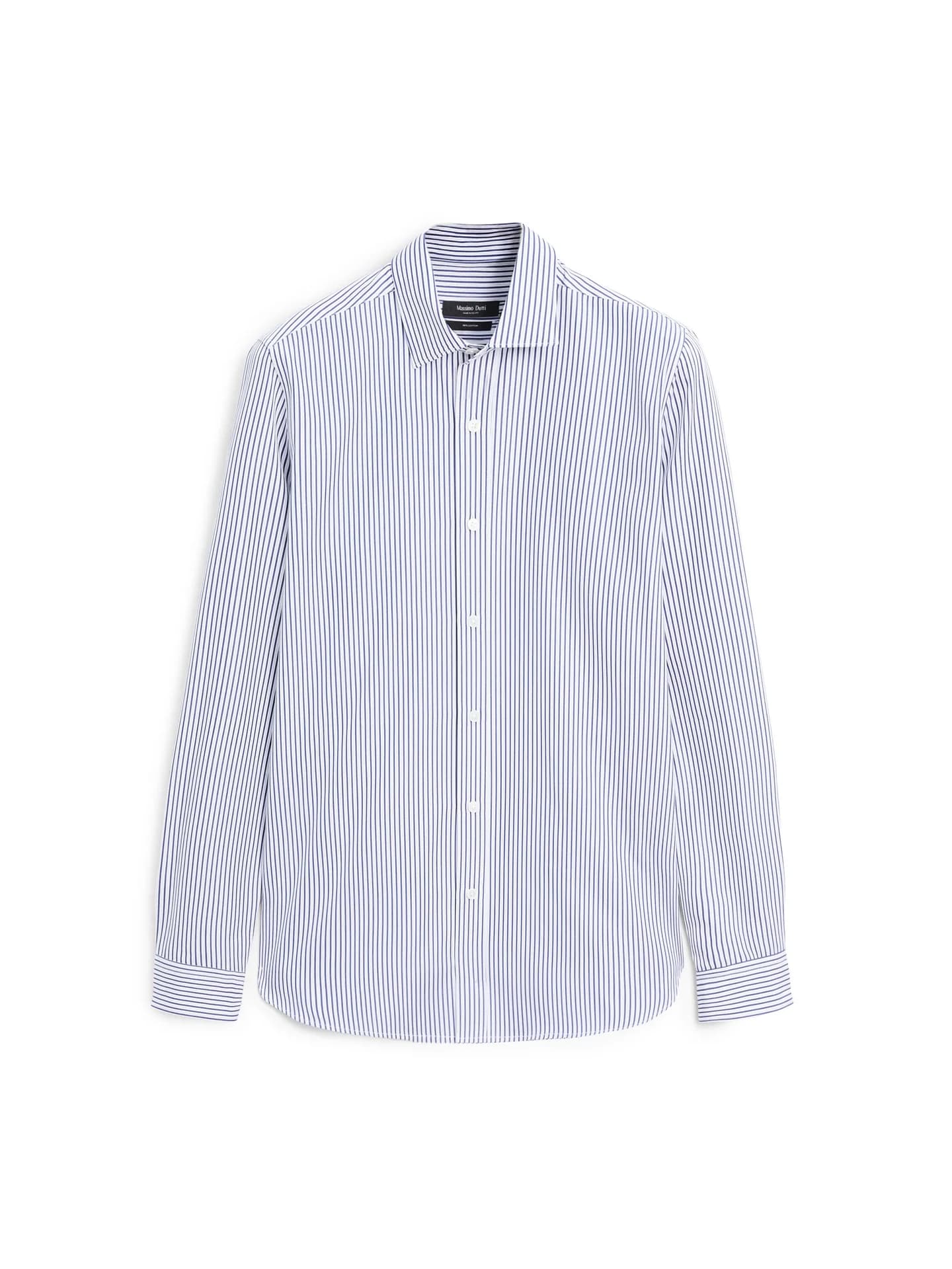 Рубашка в полоску стандартного кроя, 100% хлопок. - фото 8