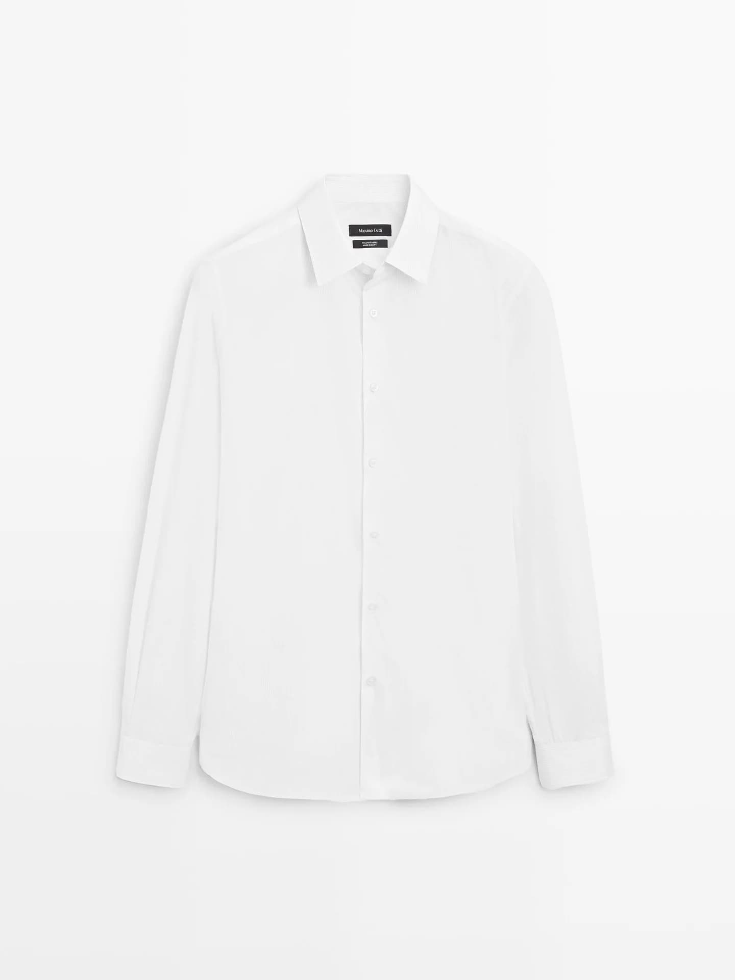 Рубашка приталенного кроя из 100% хлопкового поплина. - фото 3