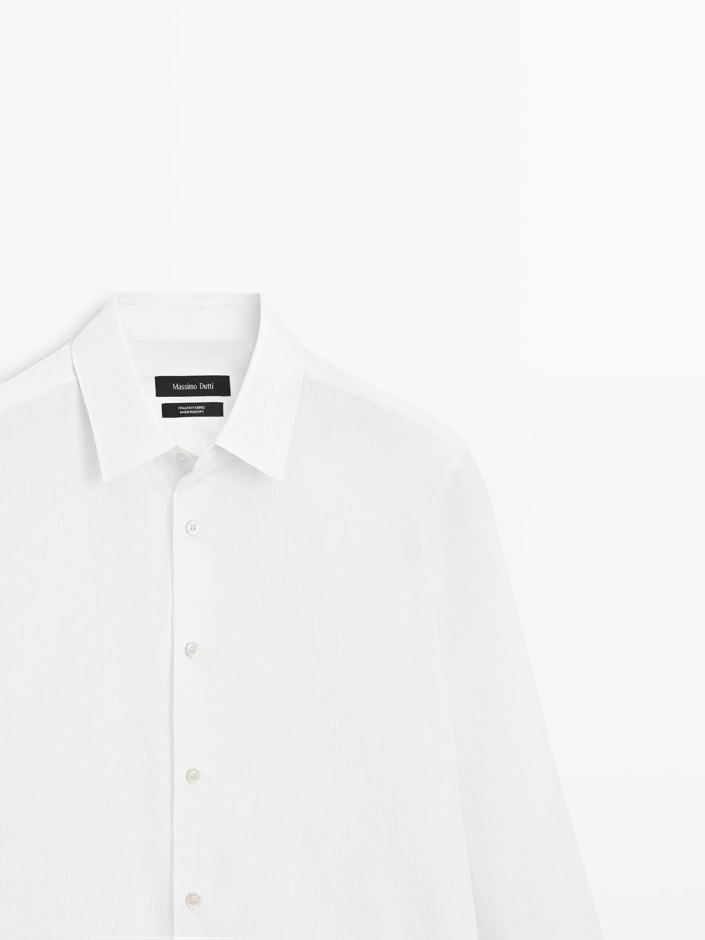 Рубашка приталенного кроя из 100% хлопкового поплина. - фото 5