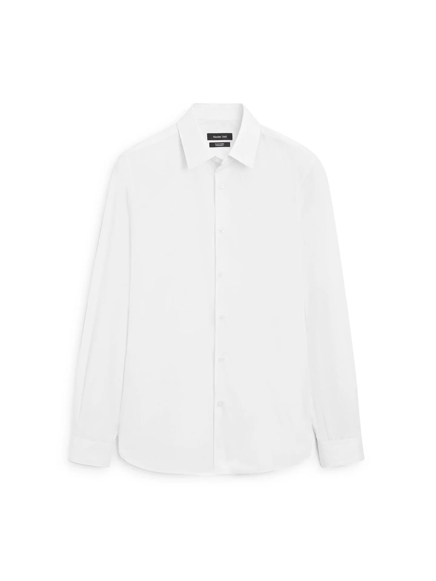 Рубашка приталенного кроя из 100% хлопкового поплина. - фото 6