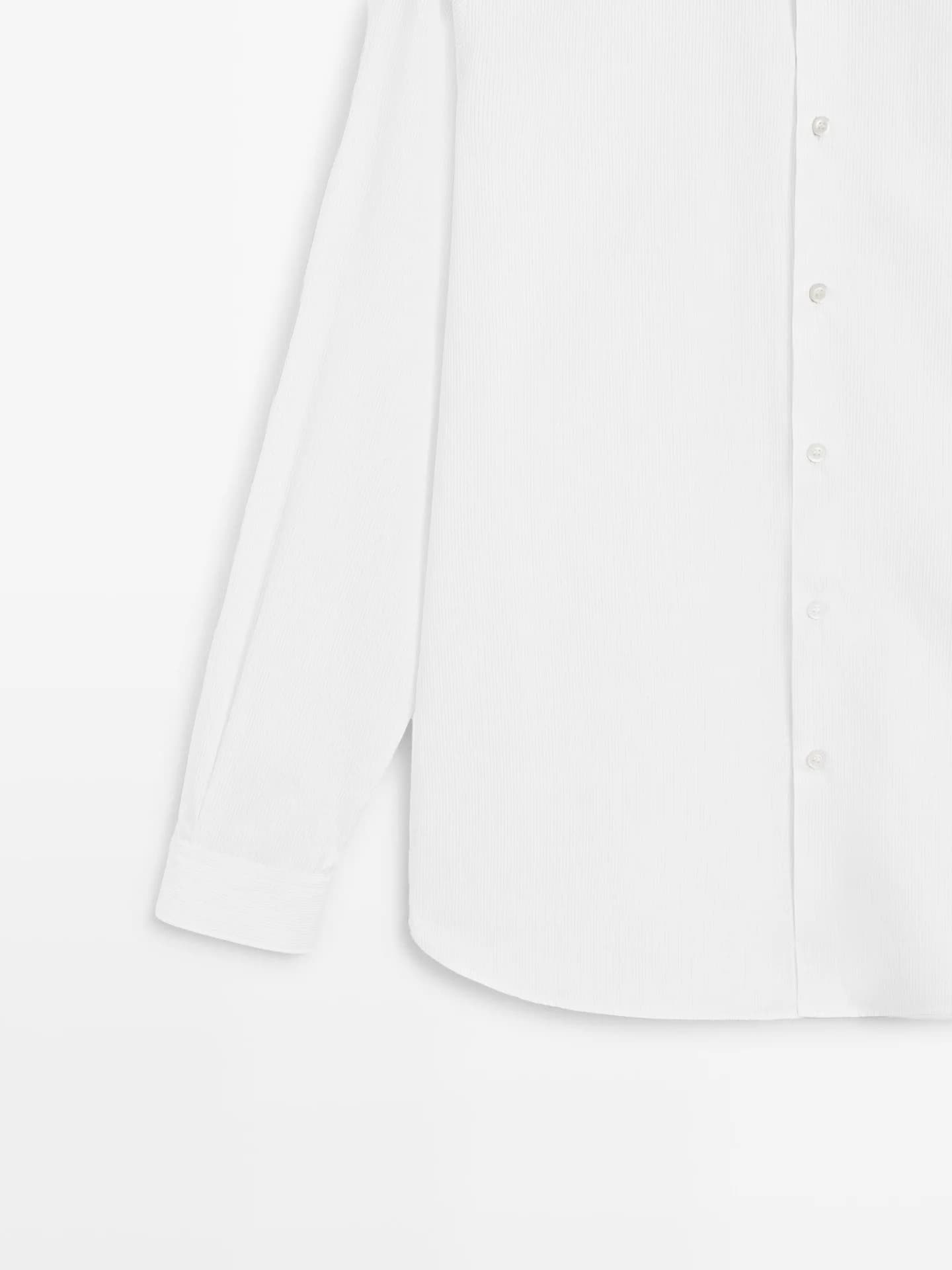 Рубашка приталенного кроя из 100% хлопкового поплина. - фото 7