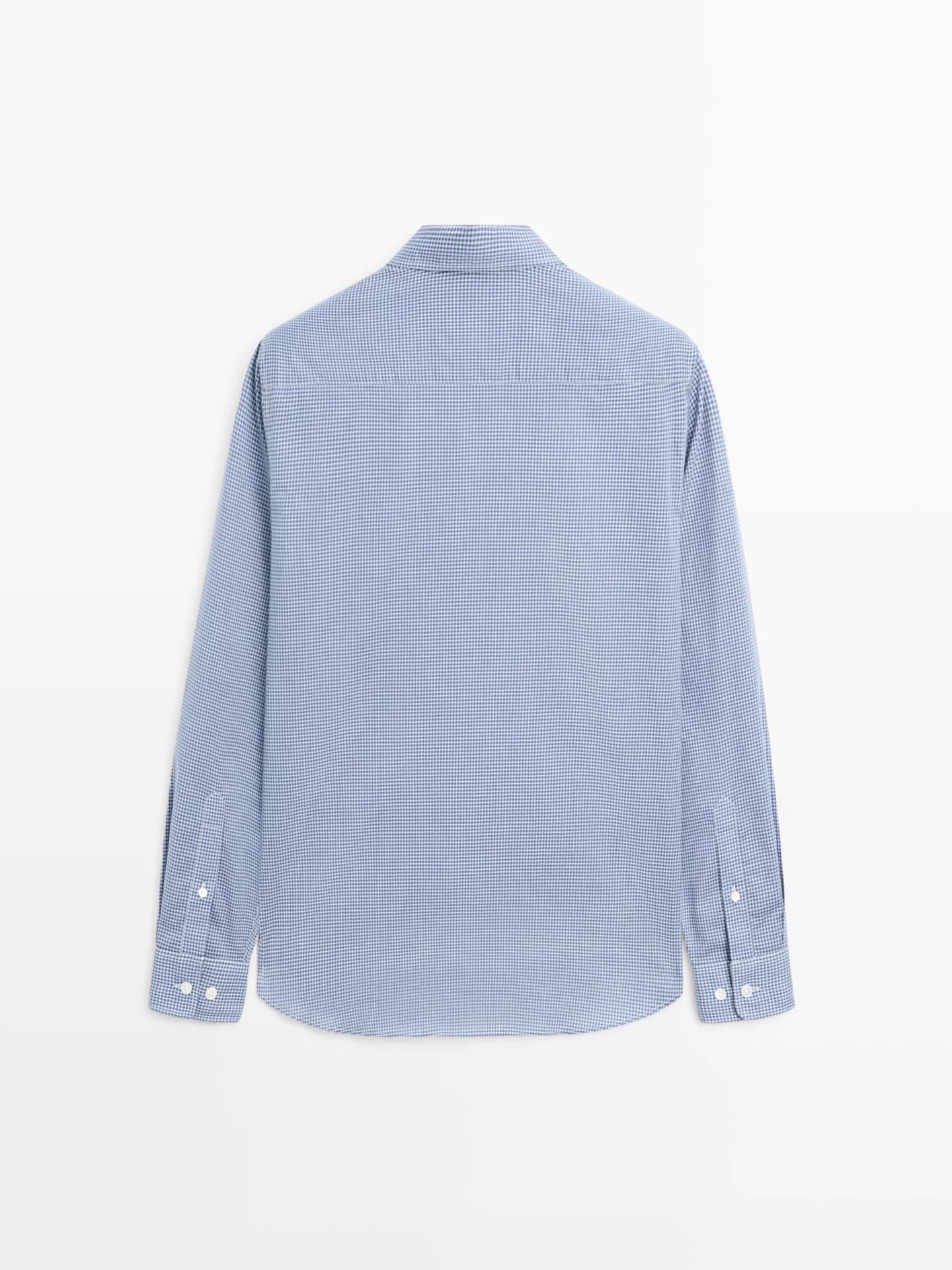 Рубашка стандартного кроя в клетку, 100 % хлопок. - фото 2