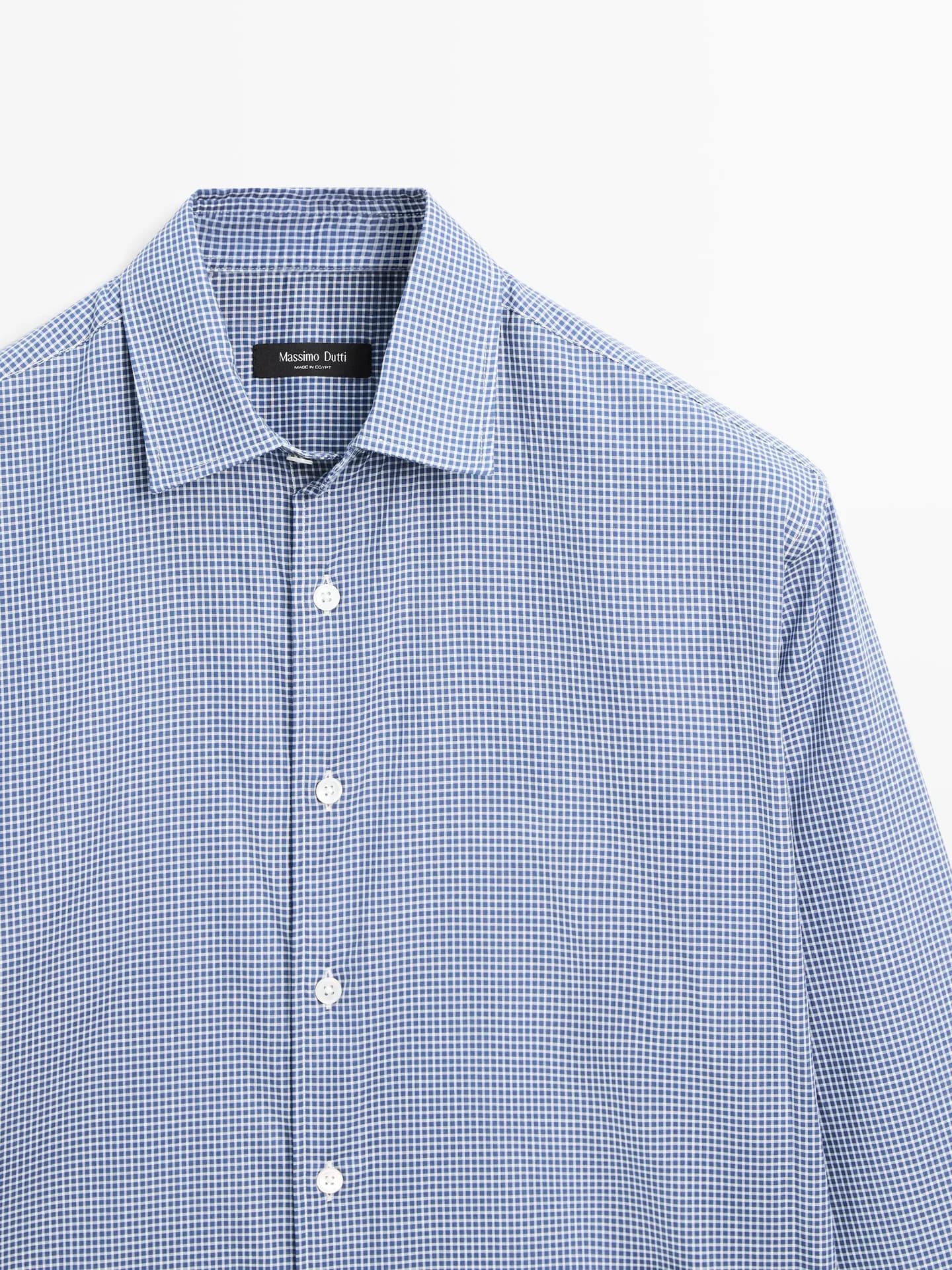 Рубашка стандартного кроя в клетку, 100 % хлопок. - фото 3