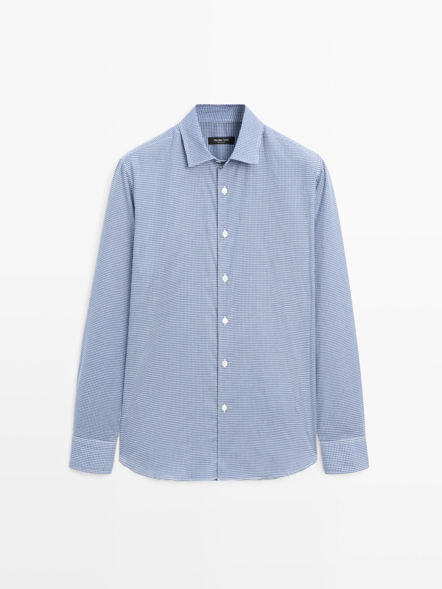 Рубашка стандартного кроя в клетку, 100 % хлопок. - фото 4