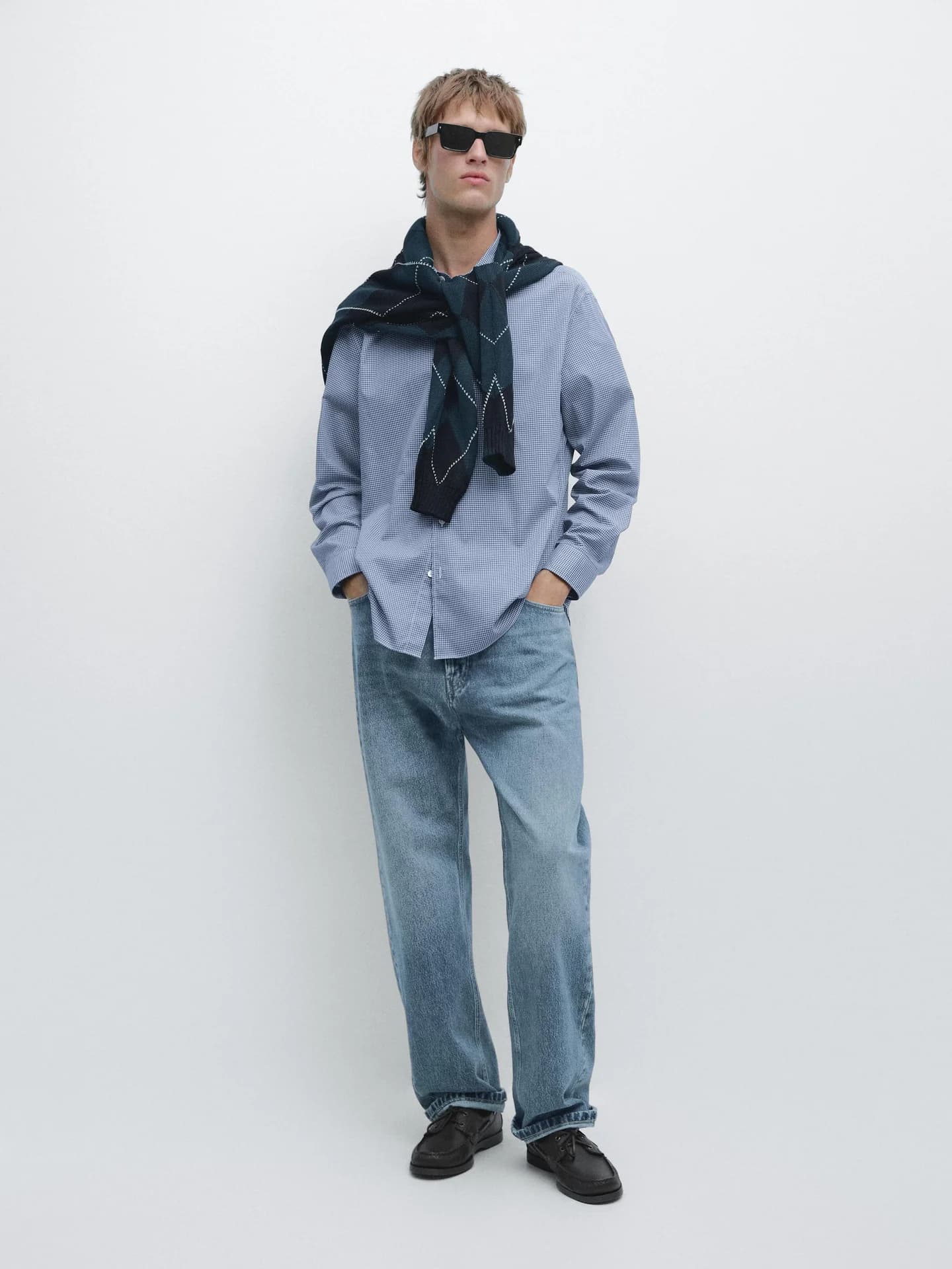 Рубашка стандартного кроя в клетку, 100 % хлопок. - фото 9