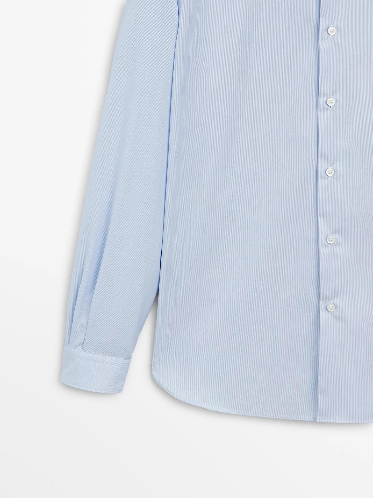 Узкая рубашка с микрополосками - фото 4